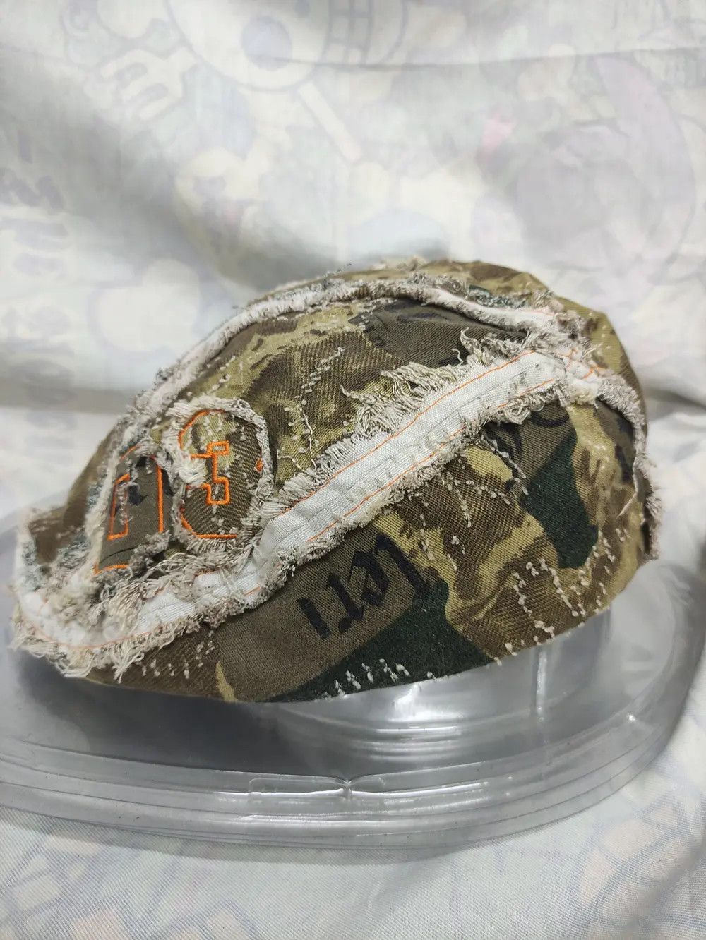 Japanese Brand CAMOUFLAGE DISTRESSED DESIGN BARETTA CAP YOUTH SIZE Size ONE SIZE - 3 Thumbnail