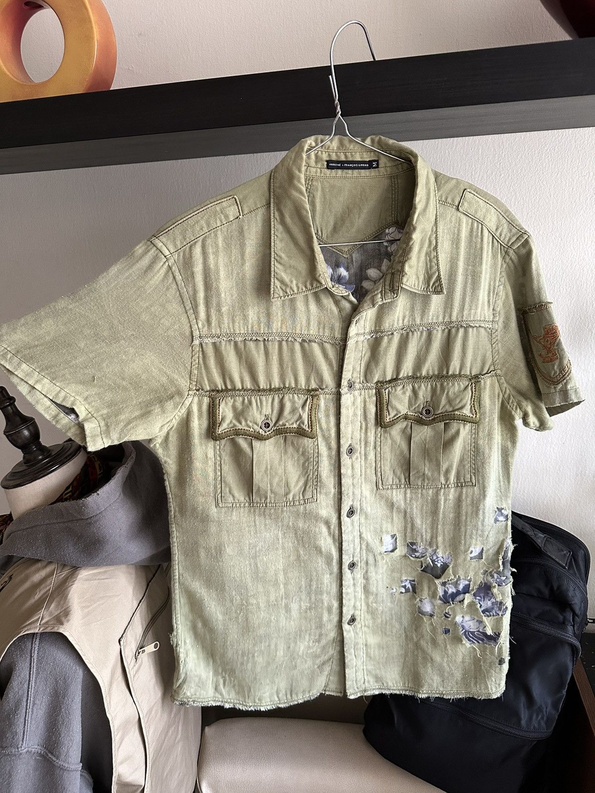 Marithe + Francois Girbaud 1990s Marithe Grancois Girbaud Thrashed Layered Shirt Size US M / EU 48-50 / 2 - 11 Thumbnail