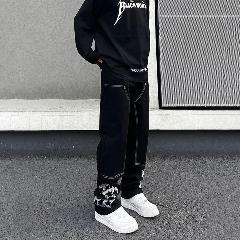 Japanese Brand × Vintage Graphic Jeans Men Y2k Flower Vaqueros Trousers Embroidery Size US 32 / EU 48 - 6 Thumbnail