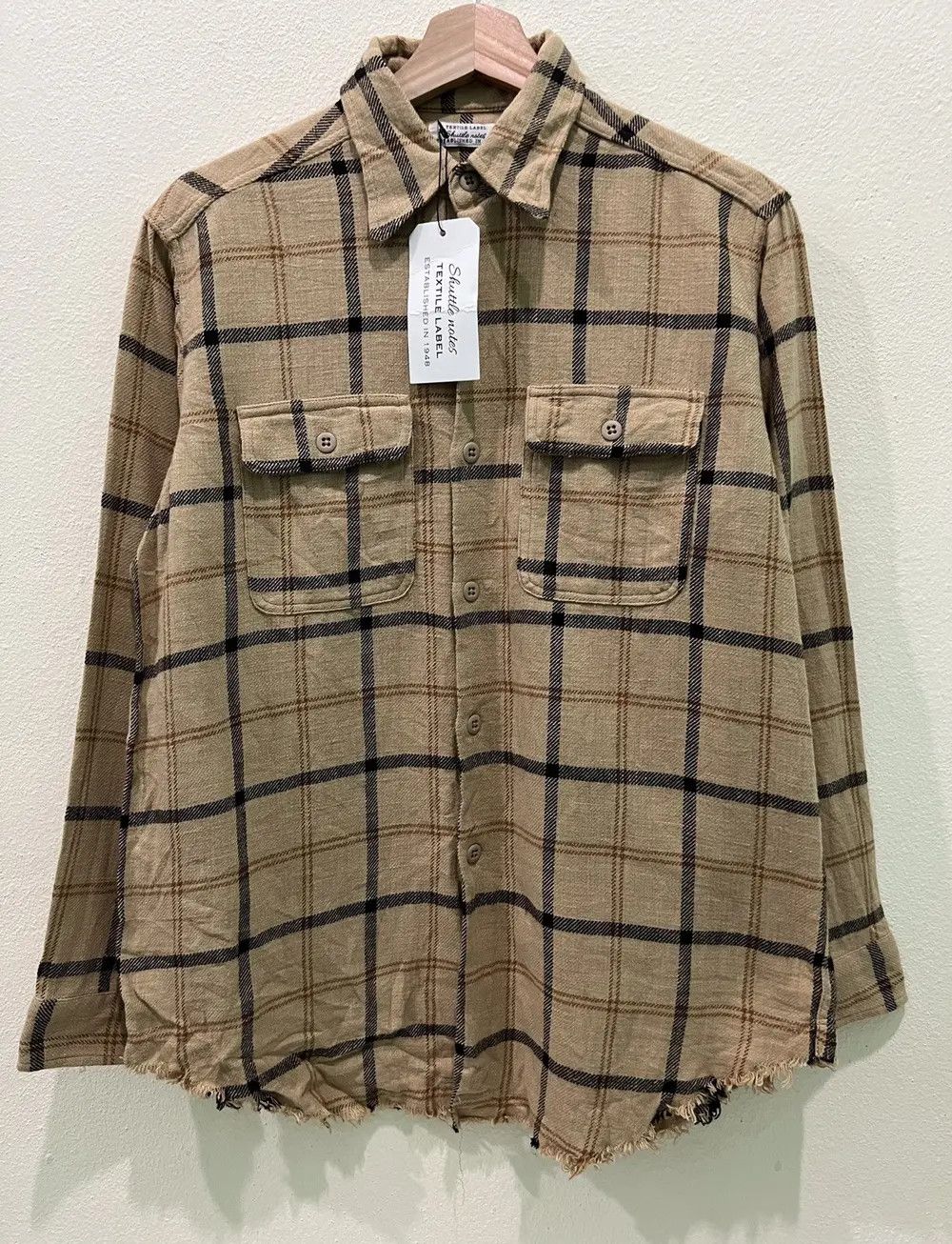 Flannel Japanese Brand Shuttle Notes Distress Design Flannel Shirt Size US M / EU 48-50 / 2 - 2 Thumbnail