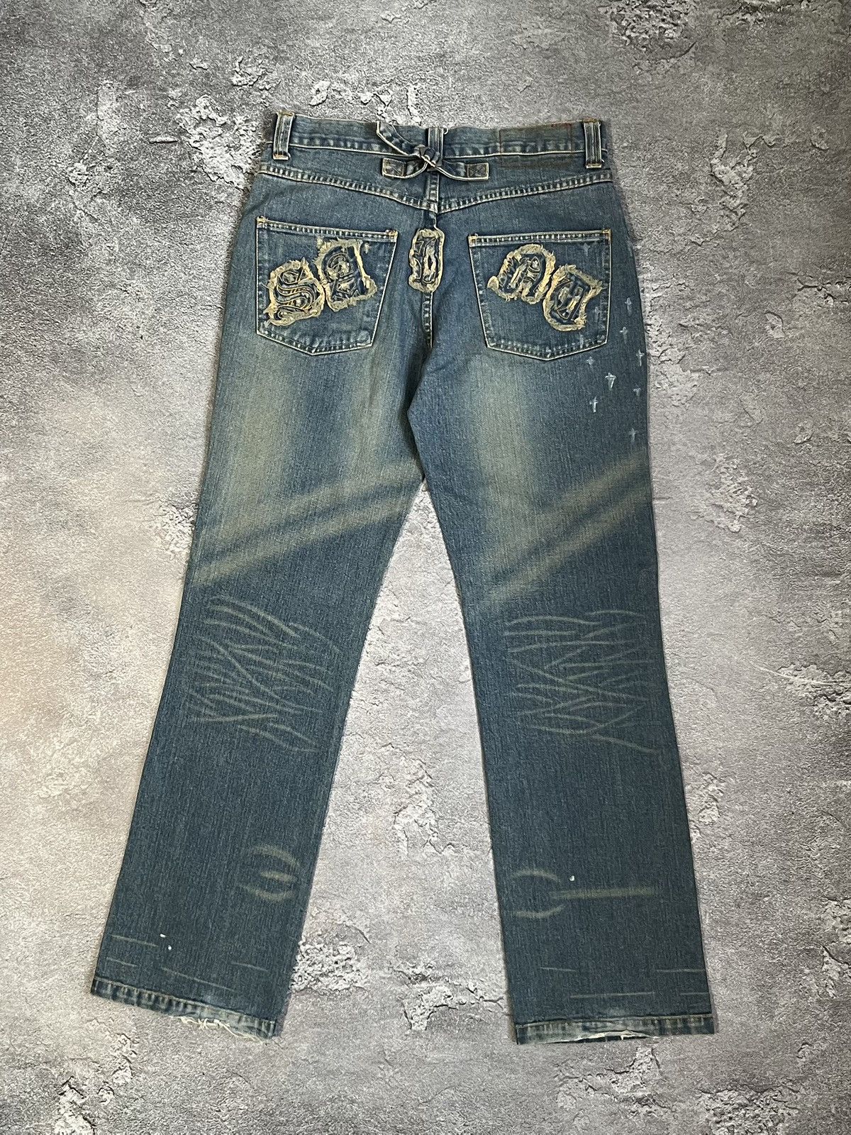 Allsaints Allsaints Big Logo Back Buckle Jeans Y2K Pants Size US 32 / EU 48 - 1 Thumbnail
