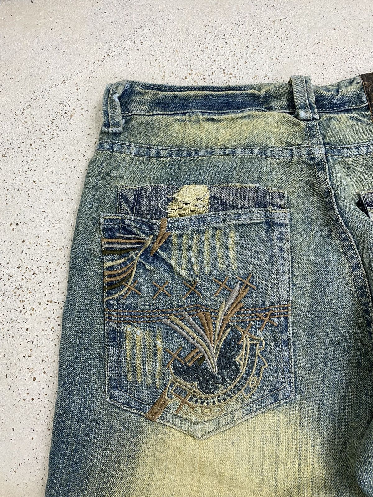 If Six Was Nine × Le Grande Bleu (L.G.B.) Asm Jean Japan Art Of Whisker Wax Honeycomb Patchwork Size US 31 - 21 Thumbnail