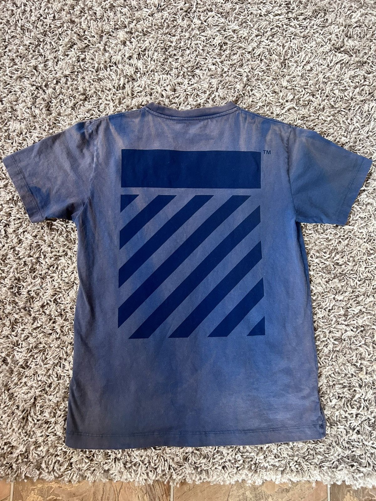 Off-White Off White Navy Brown Fade Tee Size S Size US S / EU 44-46 / 1 - 2 Thumbnail