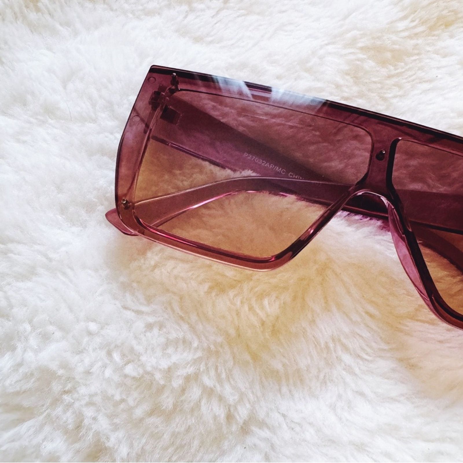 Other Greta Dark Purple Oversized Statement Sunglasses Size ONE SIZE - 2 Thumbnail