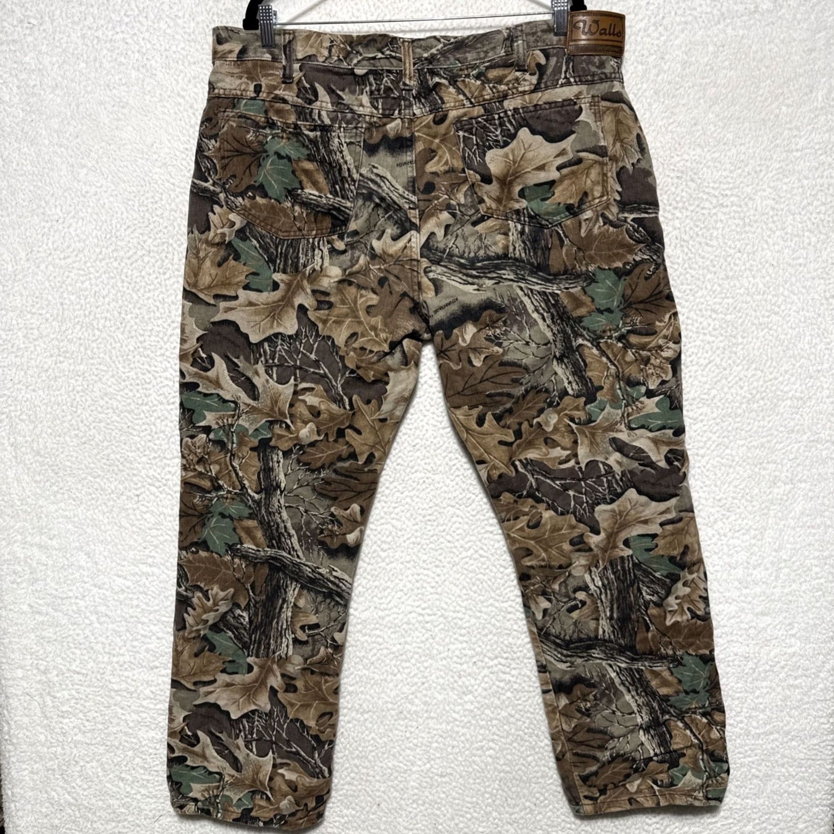 Vintage VTG Walls Outdoors Pants Men's 42x31 Camouflage Brown Cotton Canvas Straight Regular Front Flat Front Button Pocket USA Made in USA Vel Harden? Size US 42 / EU 58 - 4 Thumbnail