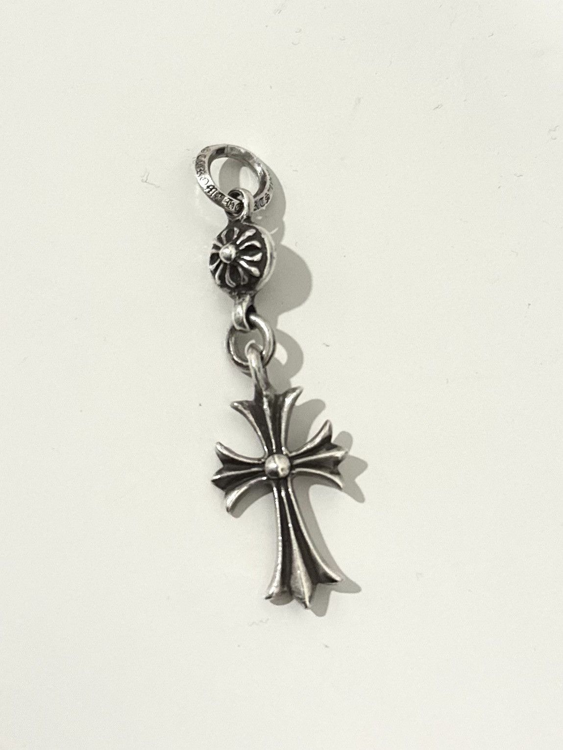 image of Chrome Hearts Cross Pendant (Maltese Cross Ball Pendant) in Silver, Men's