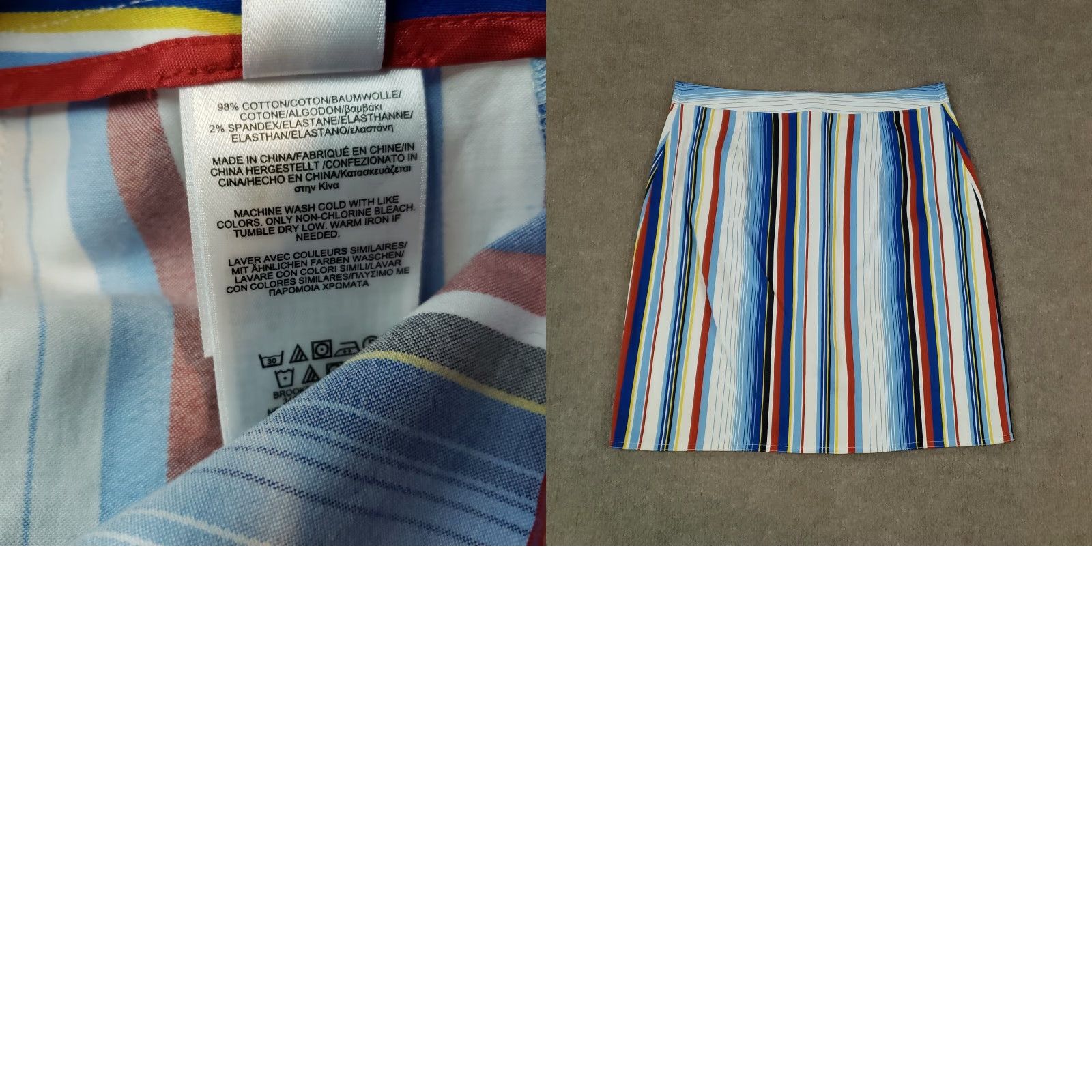 Brooks Brothers Brooks Brothers White Blue Striped Pencil Skirt Women's 6 Straight Career Stretch Size 28" / US 6 / IT 42 - 8 Thumbnail