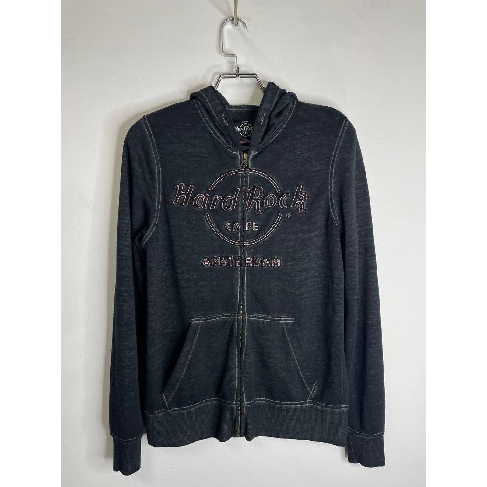Hard Rock Cafe × Vintage Hard Rock Cafe Amsterdam Zip Hoodie Black Size US S / EU 44-46 / 1 - 1 Thumbnail