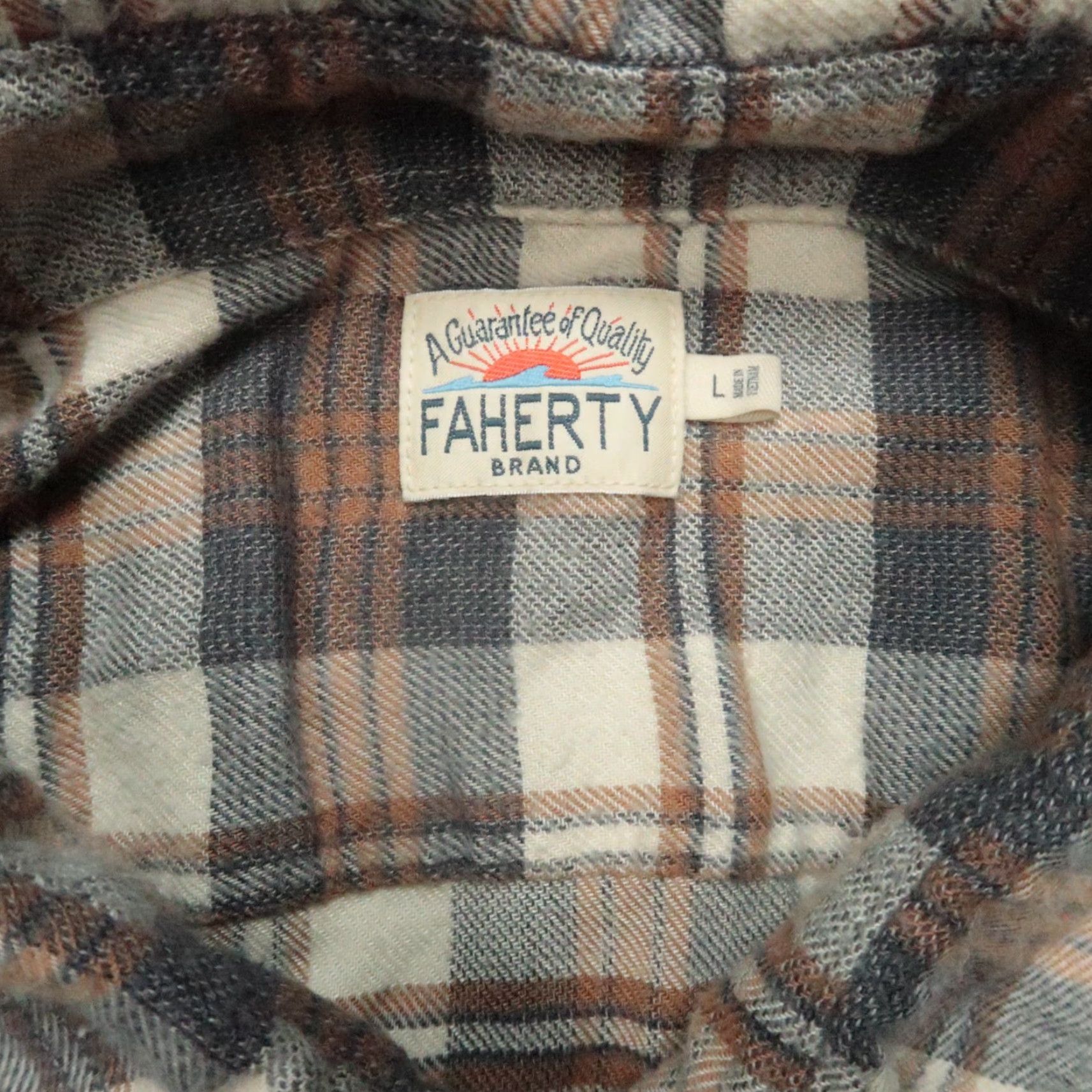 Faherty Faherty Shirt Mens Large Brown Tan Plaid Movement Flannel Button Stretch Size US L / EU 52-54 / 3 - 3 Thumbnail