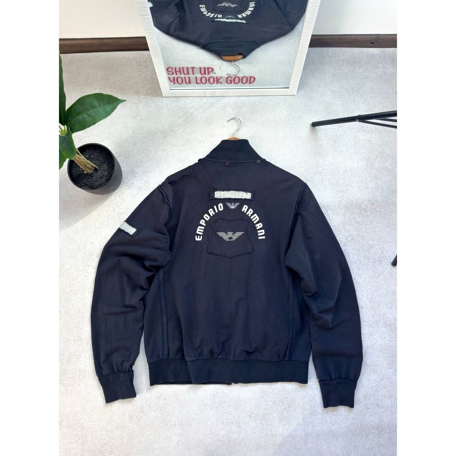 Emporio Armani VINTAGE Emporio Armani Full Zip Pullover Y2K Jacket Big Logo Made In Italy Size M Blue Mens Shirt Size US M / EU 48-50 / 2 - 4 Thumbnail