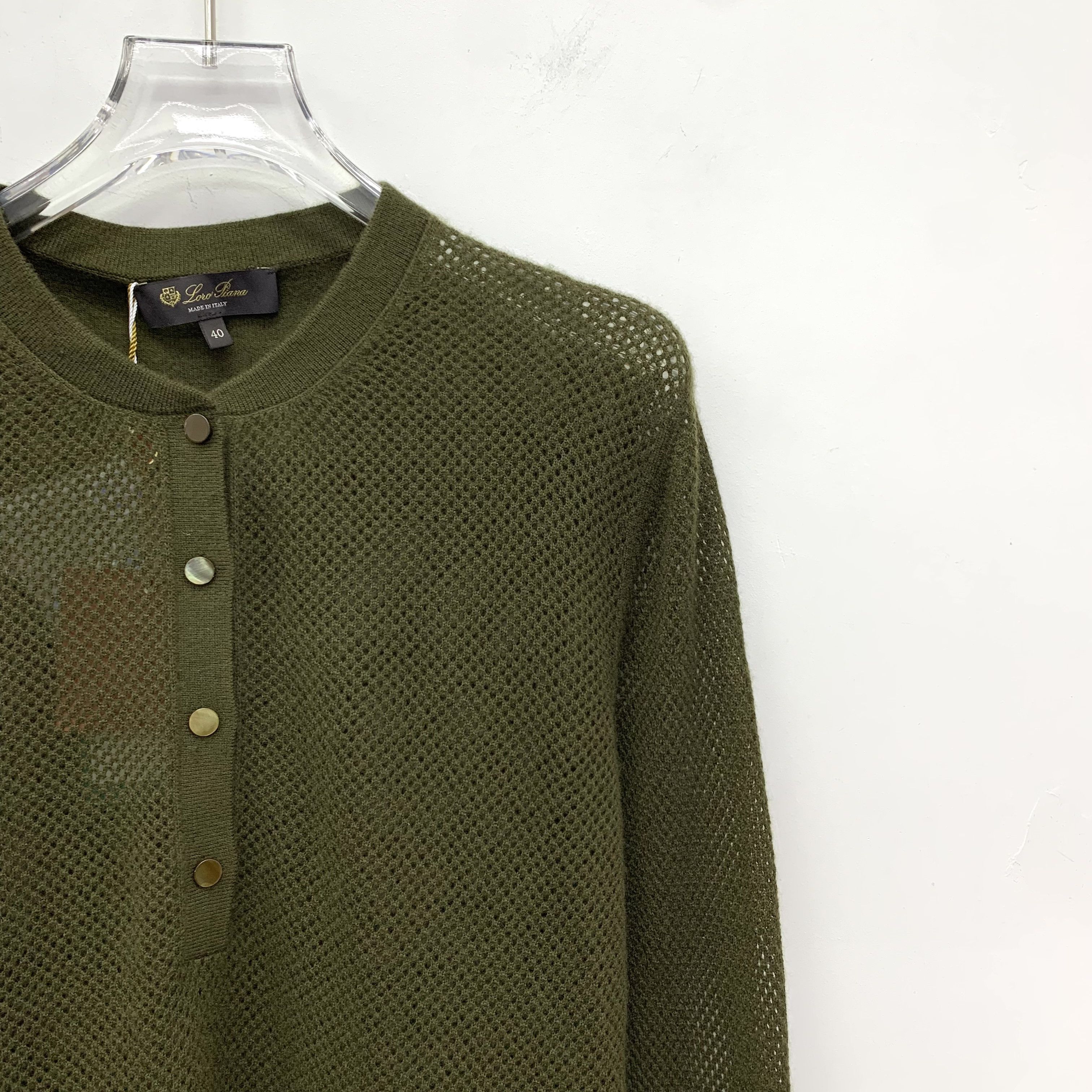 Loro Piana Loro Piana Cashmere Knit Sweater Green (40) Size S / US 4 / IT 40 - 3 Thumbnail