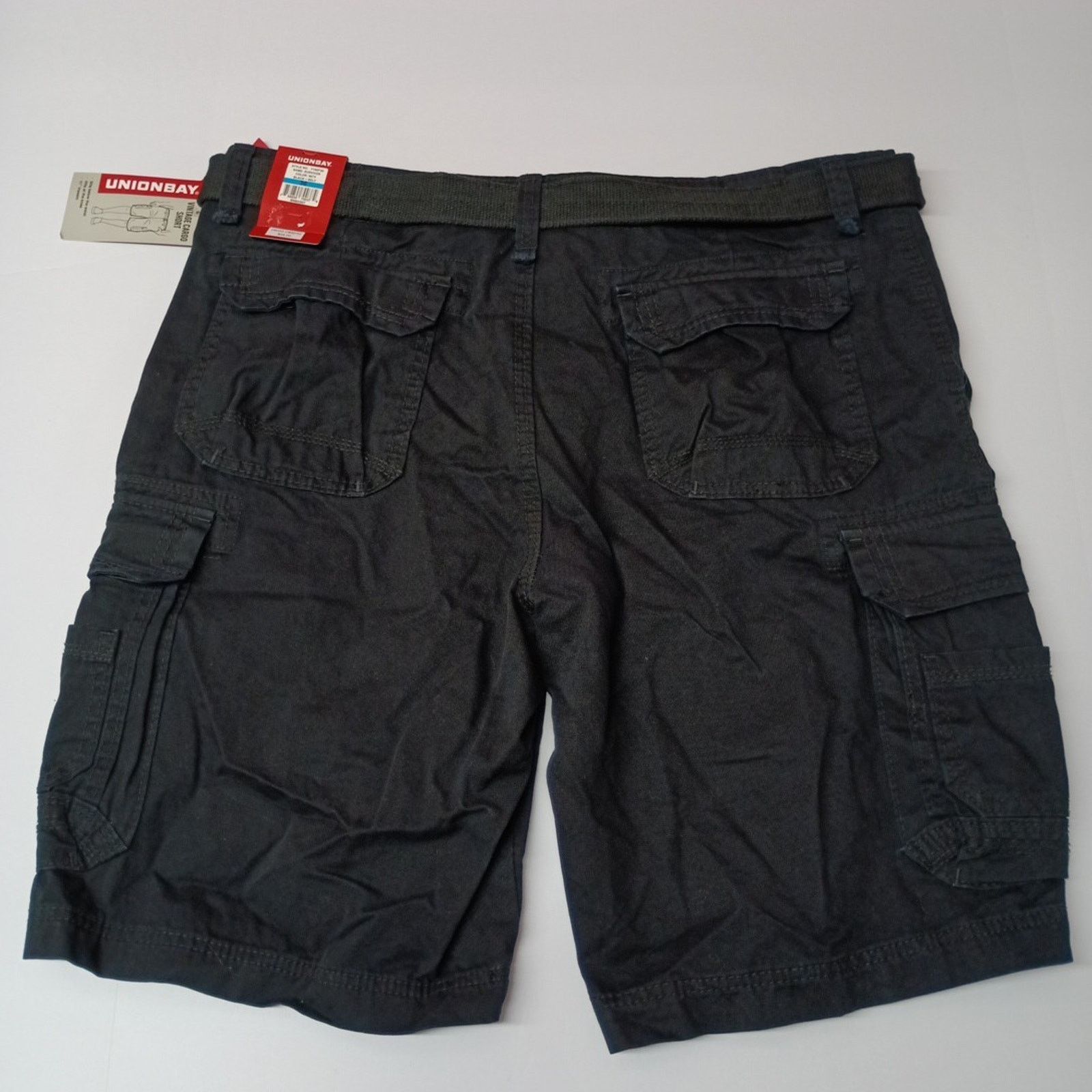 UNIONBAY Unionbay Men's Survivor Cargo Shorts Size 36 Black + Belt Size US 36 / EU 52 - 4 Thumbnail