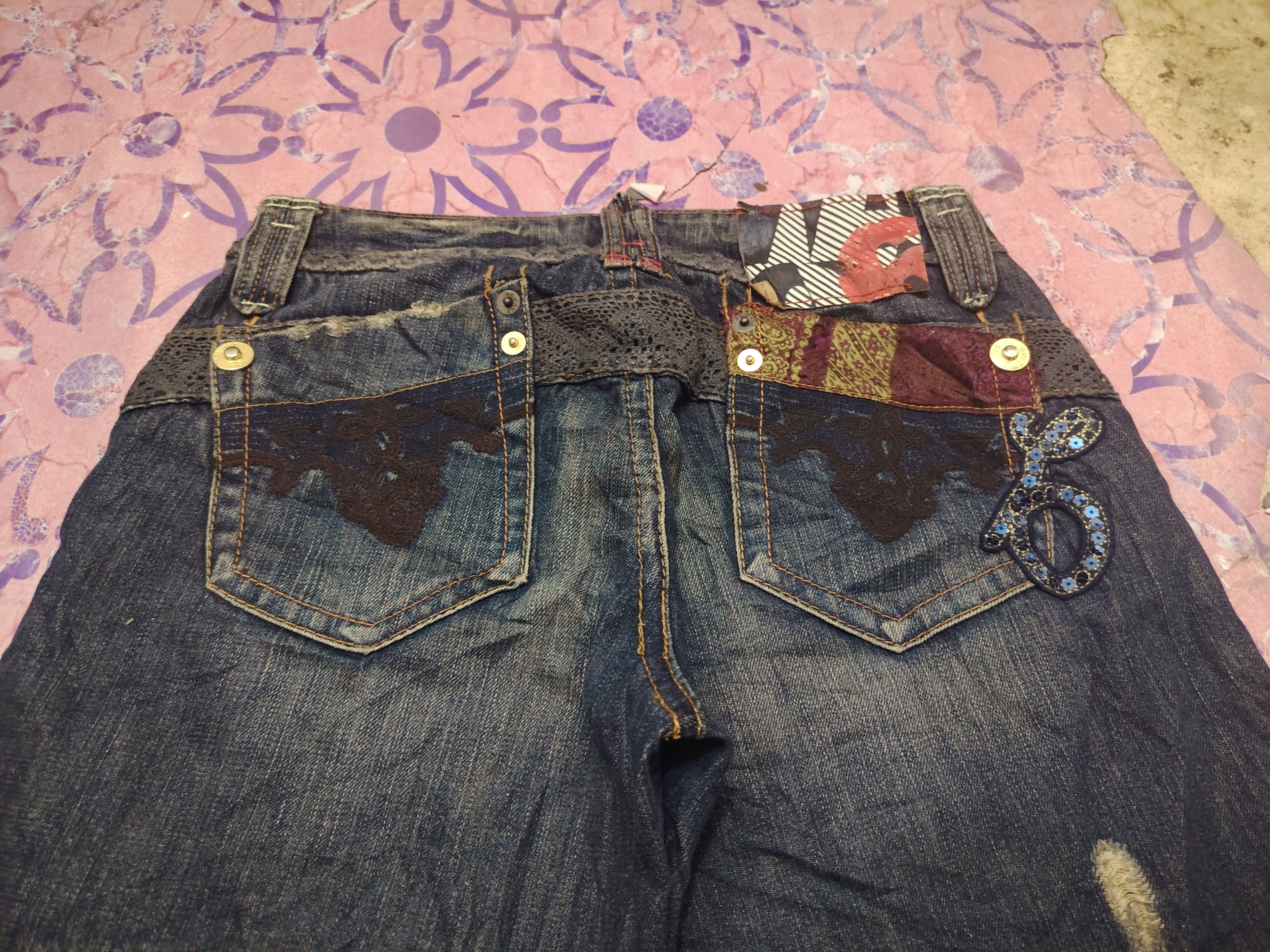 14th Addiction Japanese A6 Jeans Bandana Patchwork design Distressed jeans Size US 30 / EU 46 - 14 Thumbnail