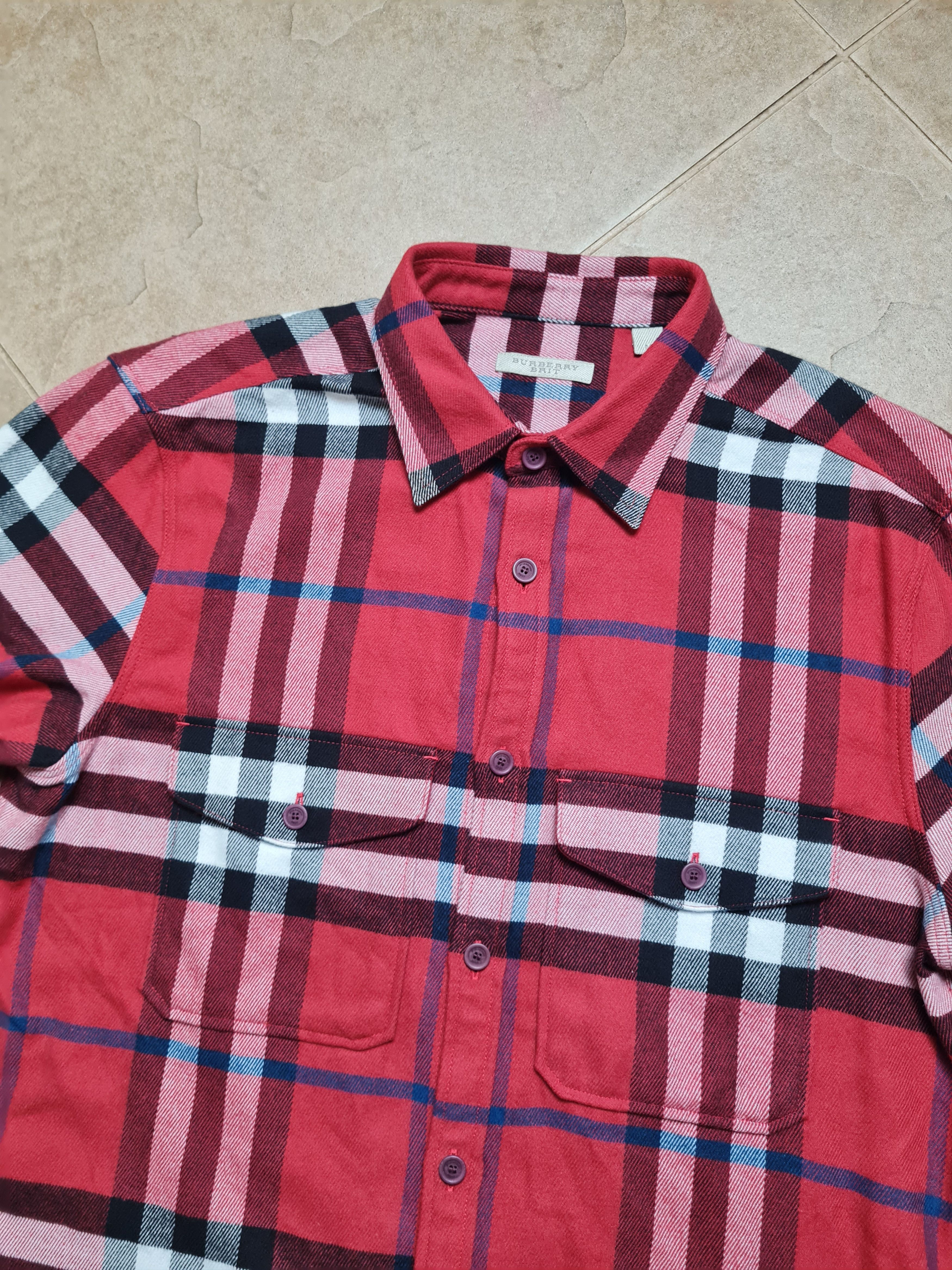 Burberry Burberry Nova Check Flannel Shirt Red Plaid Mens Button Up Size US M / EU 48-50 / 2 - 19 Thumbnail