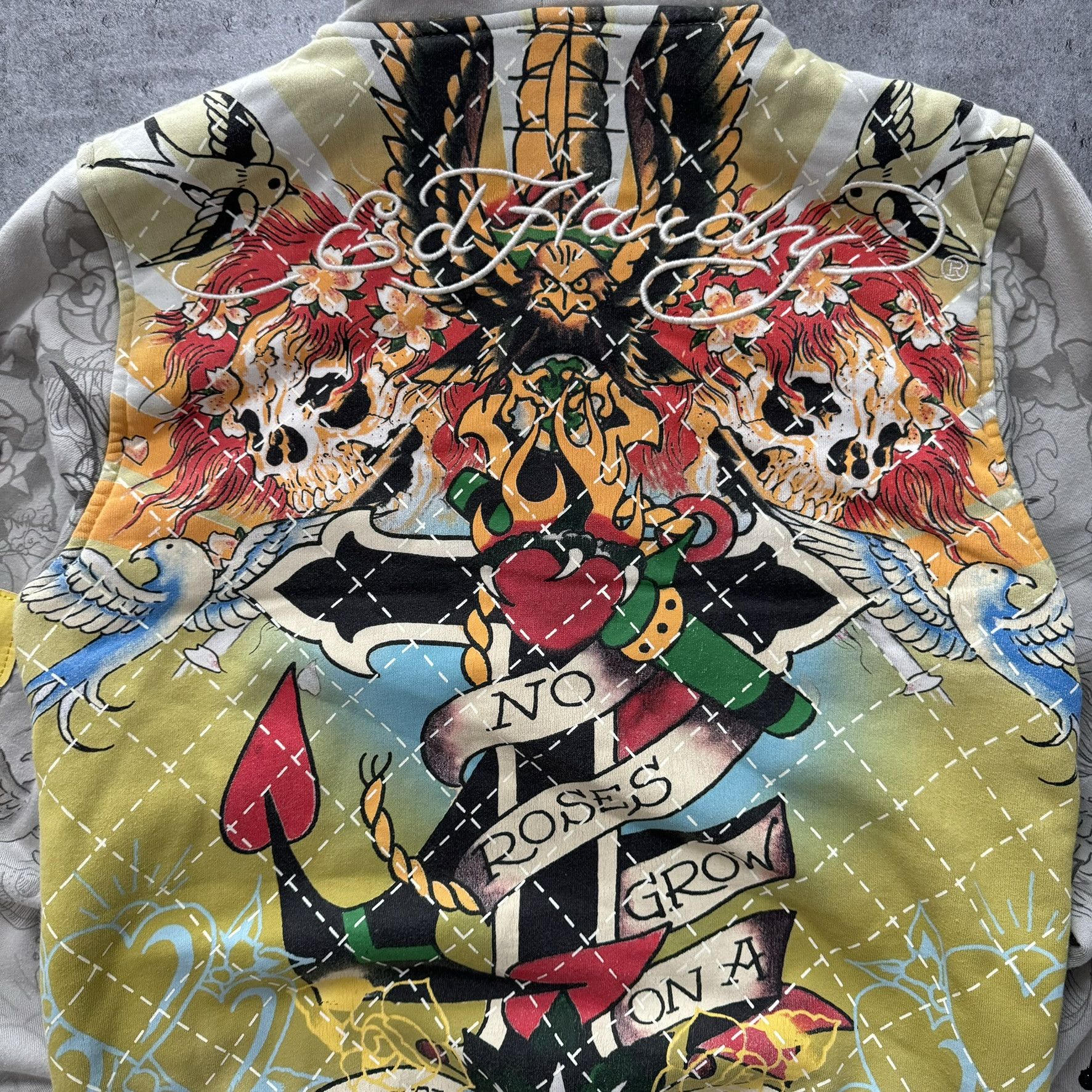 Christian Audigier × Ed Hardy Rare Ed Hardy full print zip up hoodie No Roses Grow Size US M / EU 48-50 / 2 - 10 Thumbnail