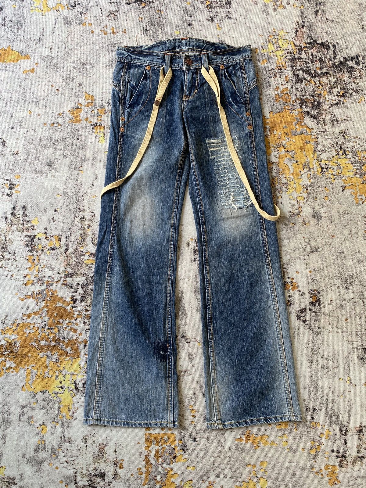 Japanese Brand Edwin 503 Japan Distressed Flare Denim Size US 30 / EU 46 - 2 Thumbnail
