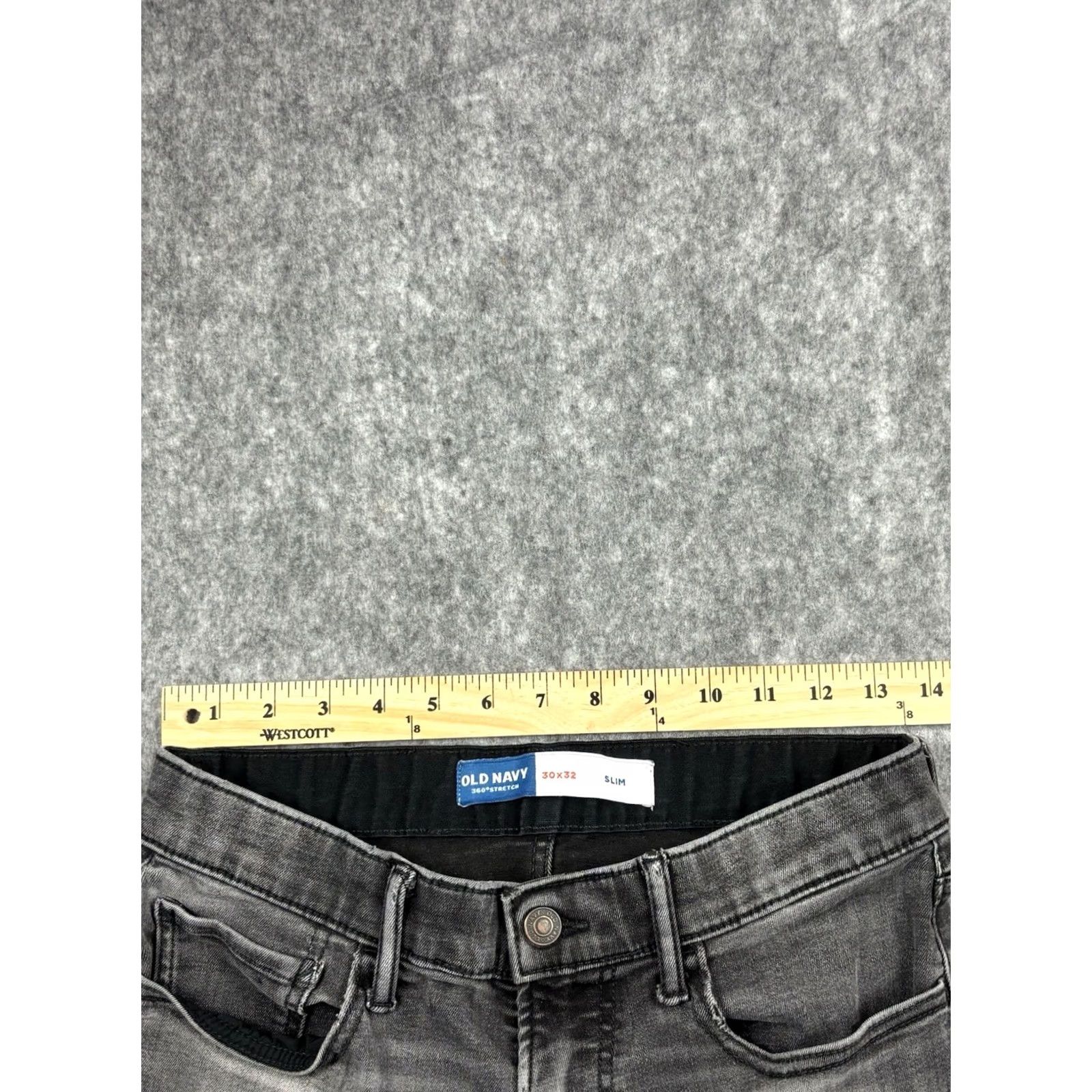Old Navy Old Navy Men's Faded Black Slim 360° Tech Stretch Distressed Denim Jeans 30x32 Size US 30 / EU 46 - 4 Thumbnail
