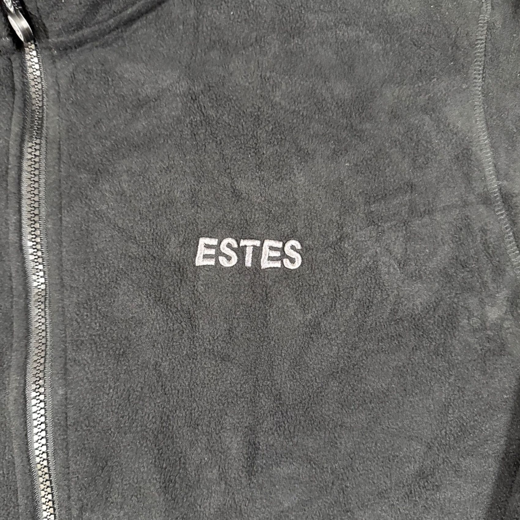 Vintage ESTES Jacket Men XL Black Fleece Full Zip Lightweight Long Sleeve Stand-Up Collar Cardio Winter Fall Spring Size US XL / EU 56 / 4 - 4 Thumbnail