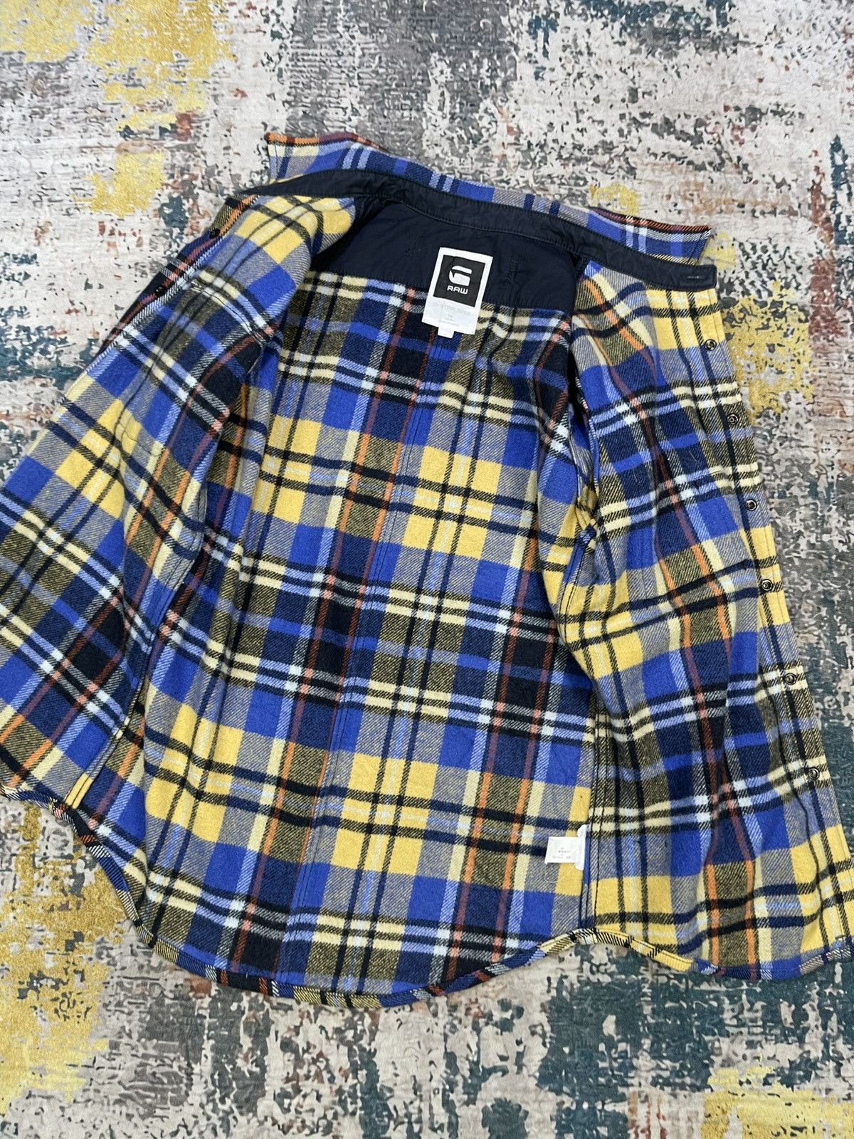 G-Star G-Star Raw Blue Yellow Plaid Quarter Sleeve Flannel Shirt Size S / US 4 / IT 40 - 8 Thumbnail