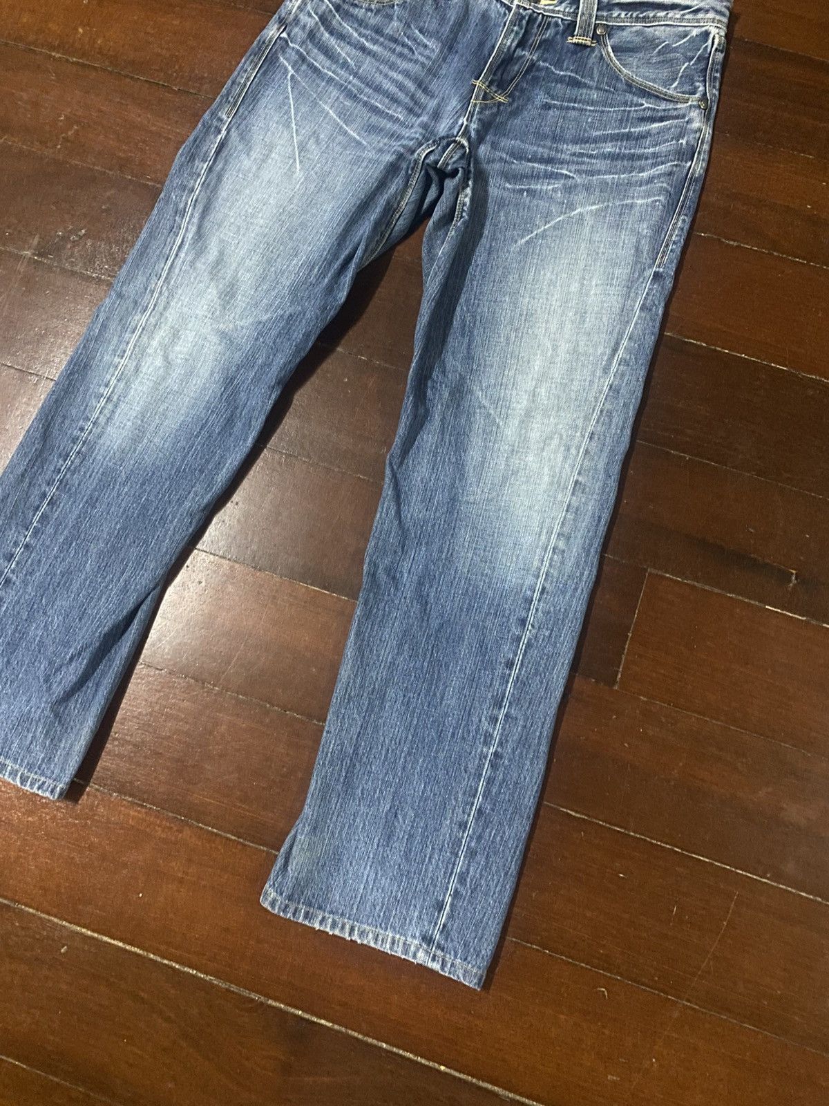 Levi's Vintage Clothing Levis Engineered 1999 mud wash flare Faded Baggy Jeans Size US 35 - 4 Thumbnail
