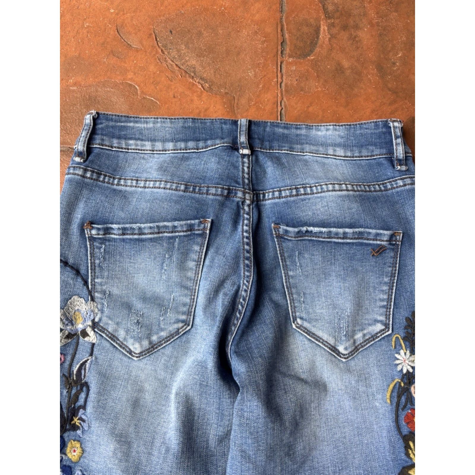 Denime William Rast Jeans Floral Patch Denim Cotton Stretch Skinny Leg Jeans Womens 26 Blue Modern Vintage No Size 26" / US 2 / IT 38 - 7 Thumbnail