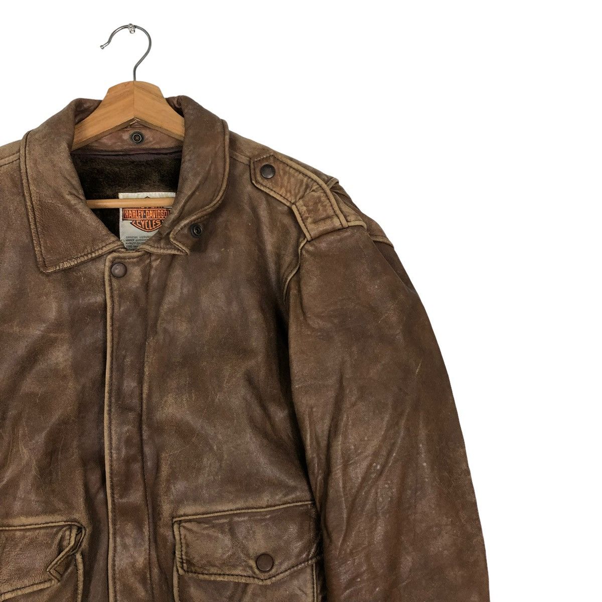 Harley Davidson 🔥80’s Vtg Biker Leather Jacket Harley Davidson USA Size US M / EU 48-50 / 2 - 6 Thumbnail
