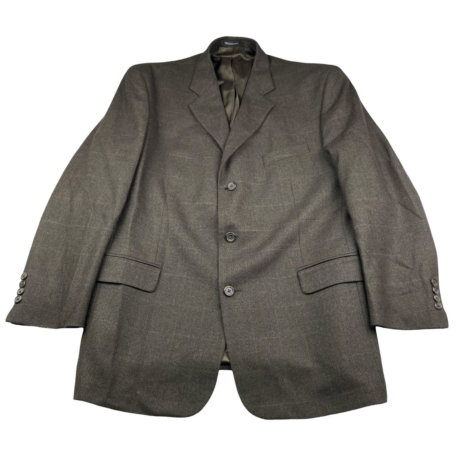 Stafford Stafford Men's Wool/Cashmere 3-Button Blazer Brown/Green/Blu Size 44R - 2 Thumbnail