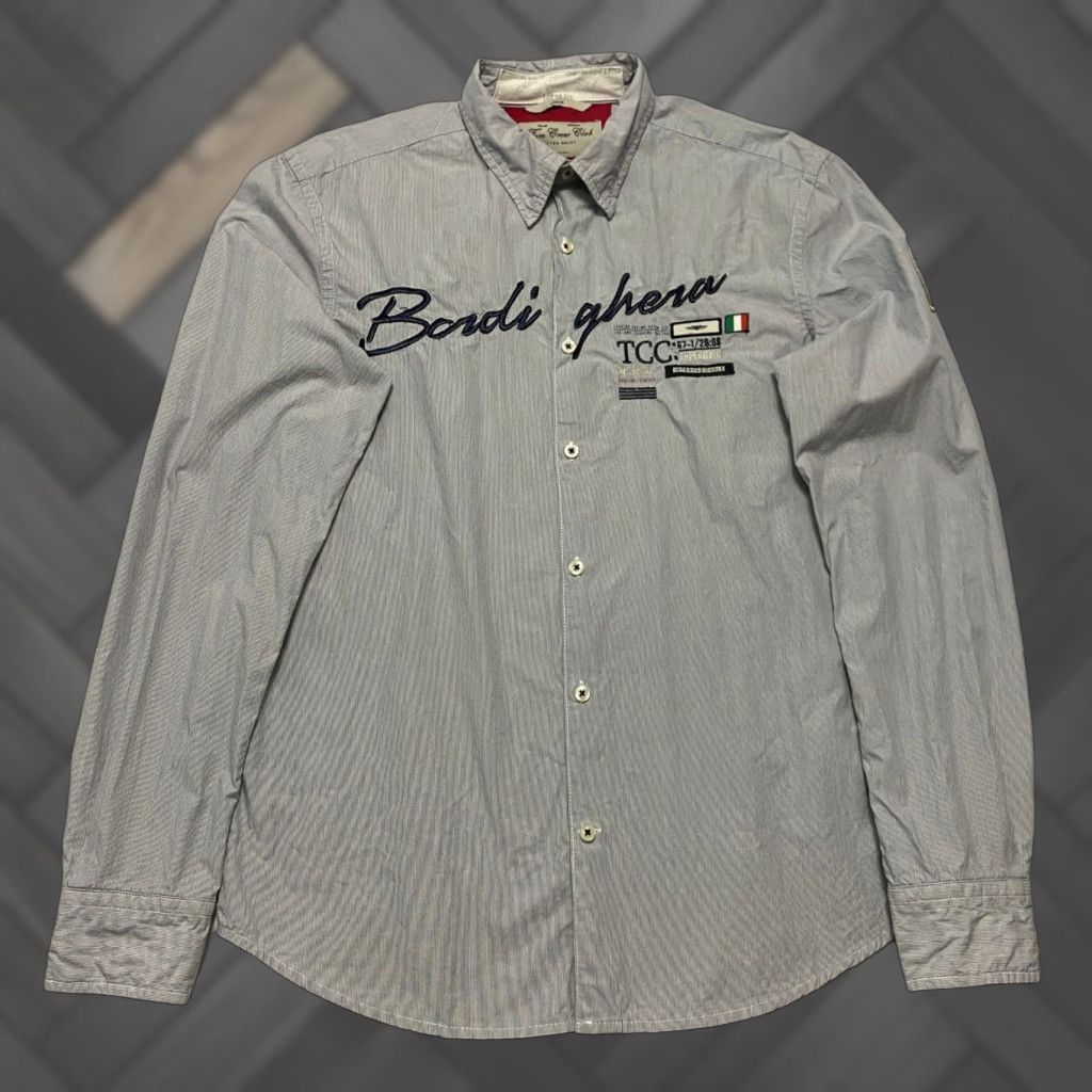 Vintage Tom Crew Club Mens Large Striped Long Sleeve Button-Down Shirt Expedition Patch Size US L / EU 52-54 / 3 - 1 Thumbnail