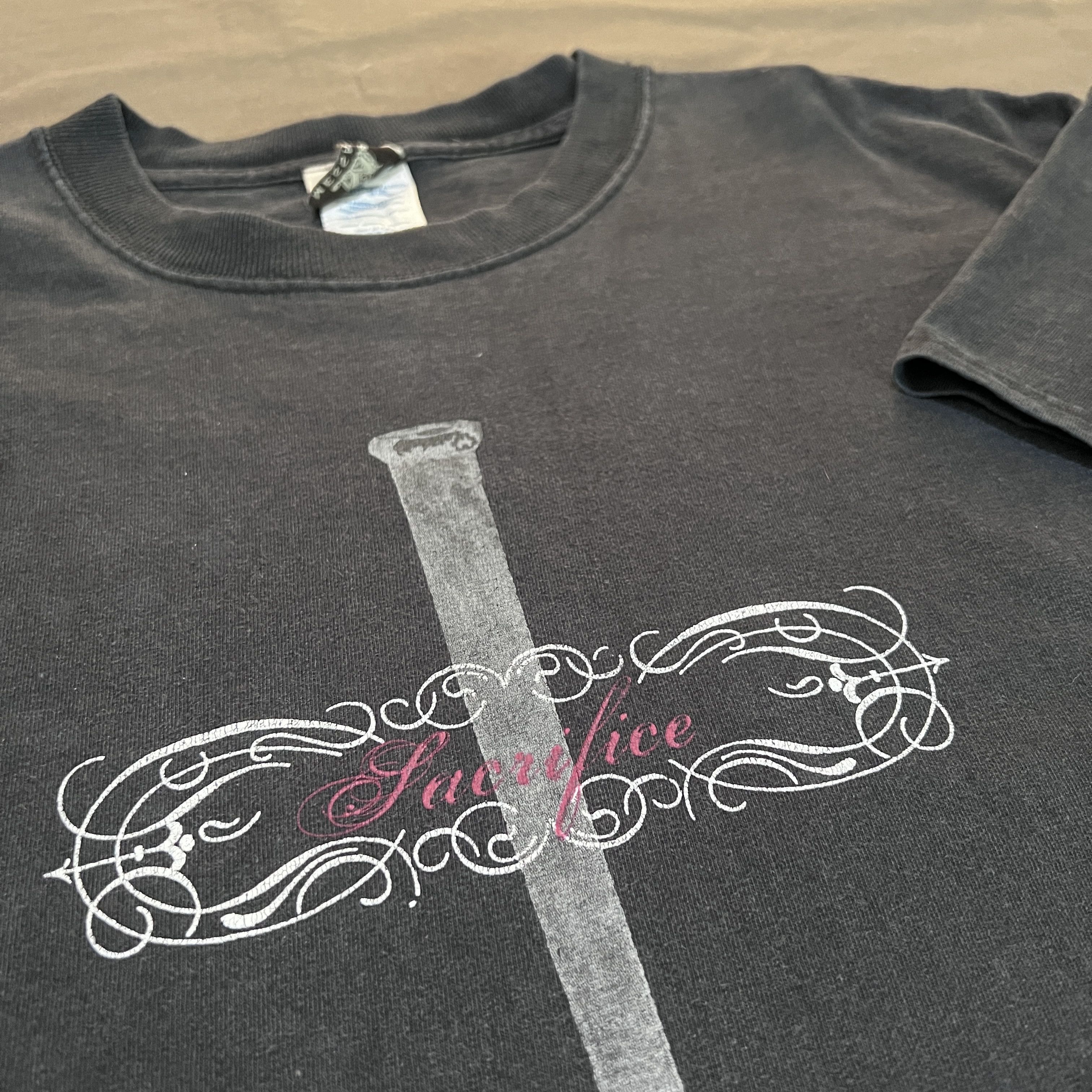 Vintage Y2K Sacrifice Jesus God Lord Bible Holy Tee Faded