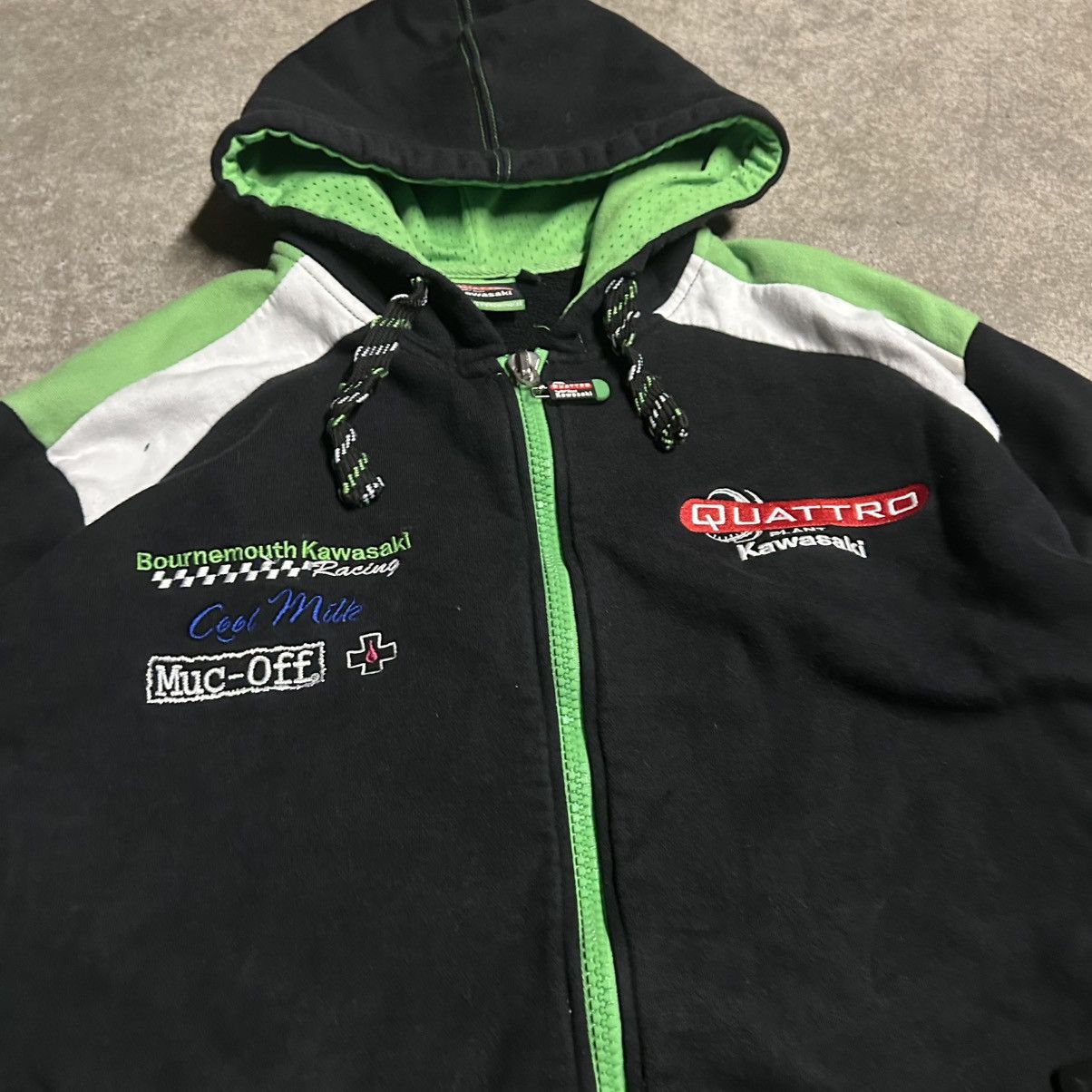 Vintage Y2K Kawasaki Racing Zip Up Hoodie Asap Rocky Style Japan Size US M / EU 48-50 / 2 - 7 Thumbnail