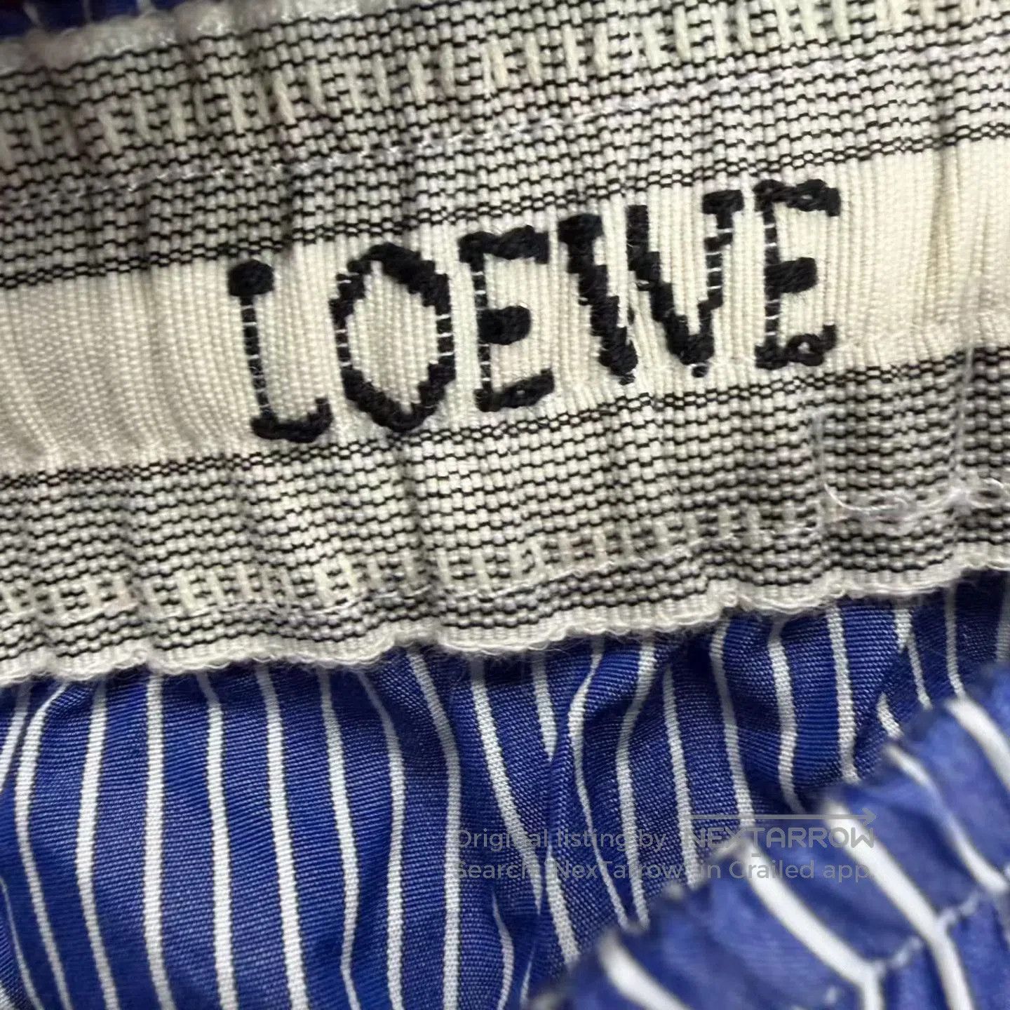 Loewe Loewe Blue White Striped Embroidered Logo Shorts. Size US 32 / EU 48 - 3 Thumbnail