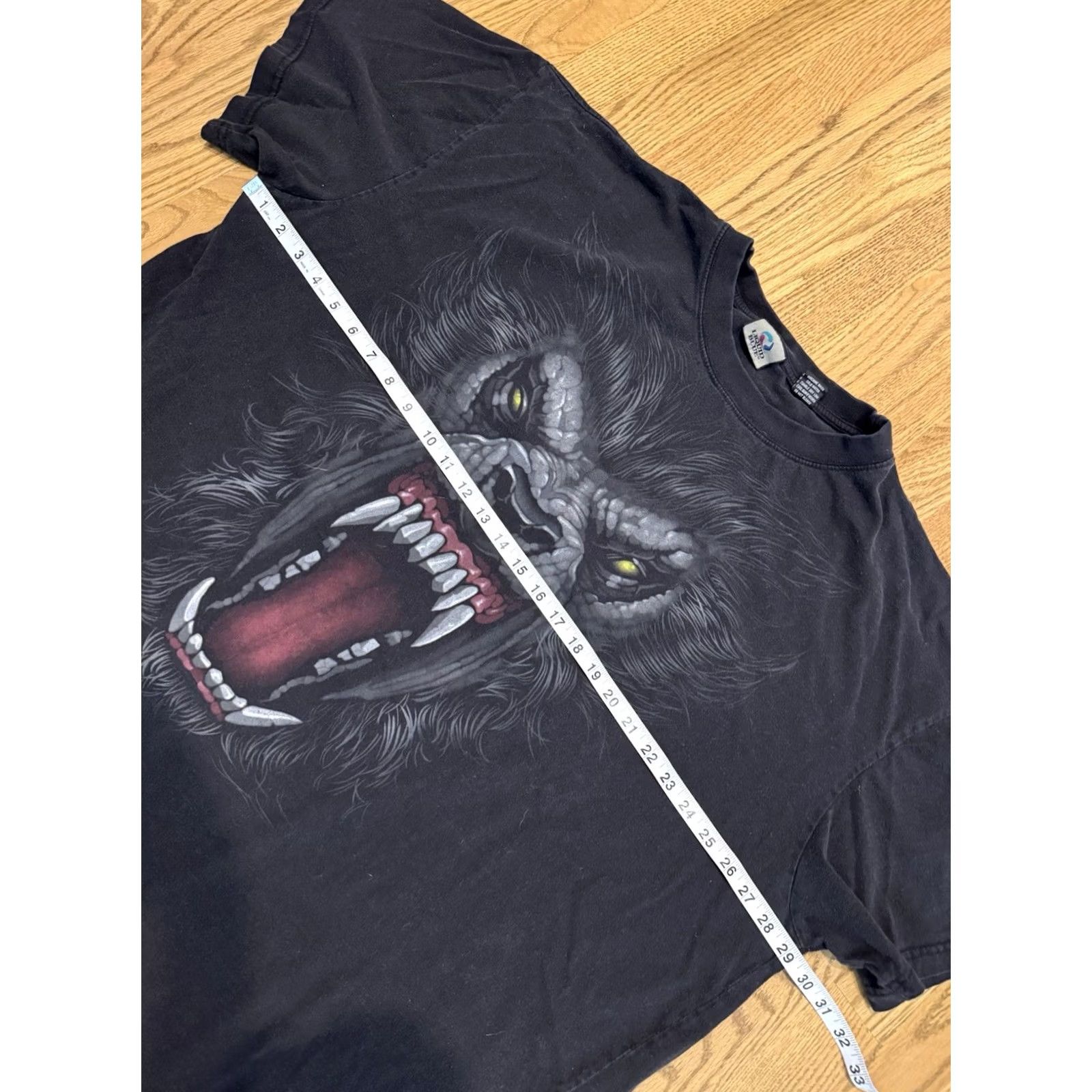 Liquid Blue Vtg Liquid Blue Werewolf Wolf Face T Shirt Size 4XL Black Short Sleeve Men’s Size US XXL / EU 58 / 5 - 6 Thumbnail
