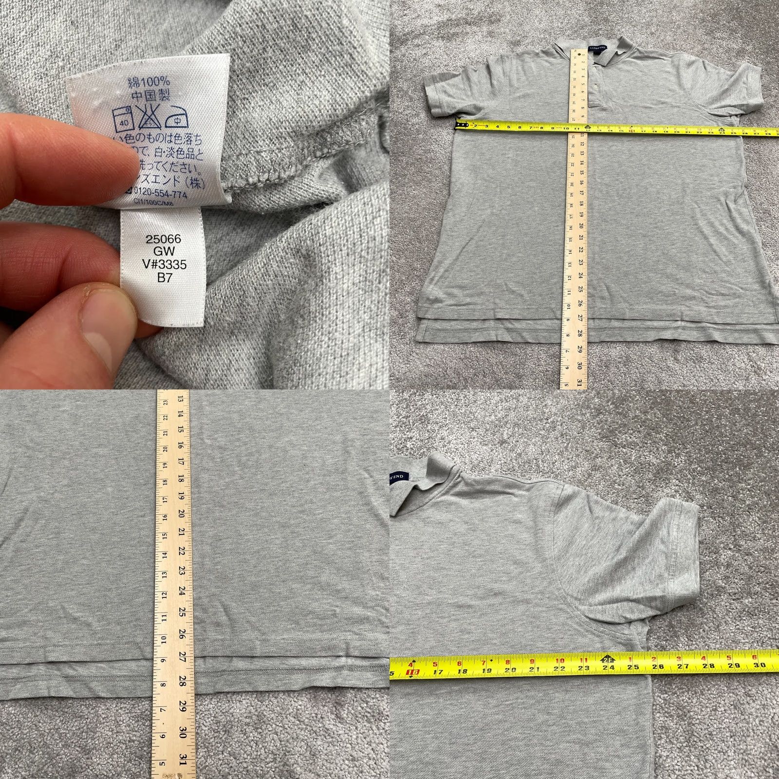 Lands' End Lands' End Polo Shirt Mens XL Solid Gray Cotton Short Sleeve Casual Golf Outdoor Size US XL / EU 56 / 4 - 8 Thumbnail