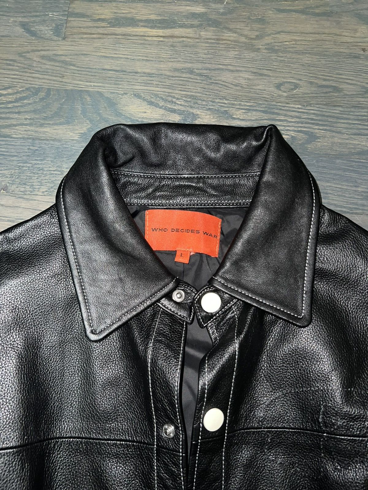 Who Decides War WDW LEATHER BUTTON UP SHIRT Size US L / EU 52-54 / 3 - 7 Thumbnail