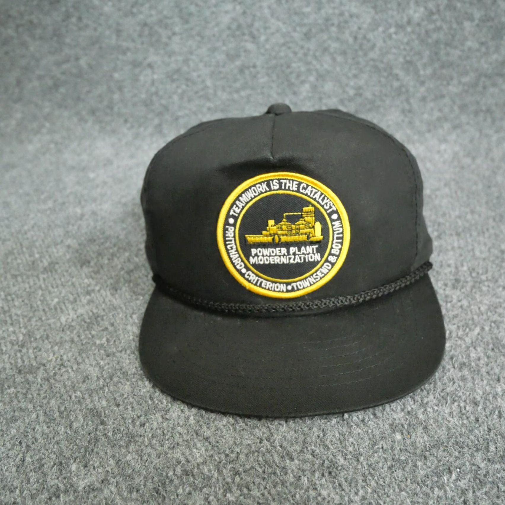 Vintage VINTAGE Hat Adult Mens Black Patch Union Team Work Snap Back Logo Adjustable"} Size ONE SIZE - 2 Thumbnail
