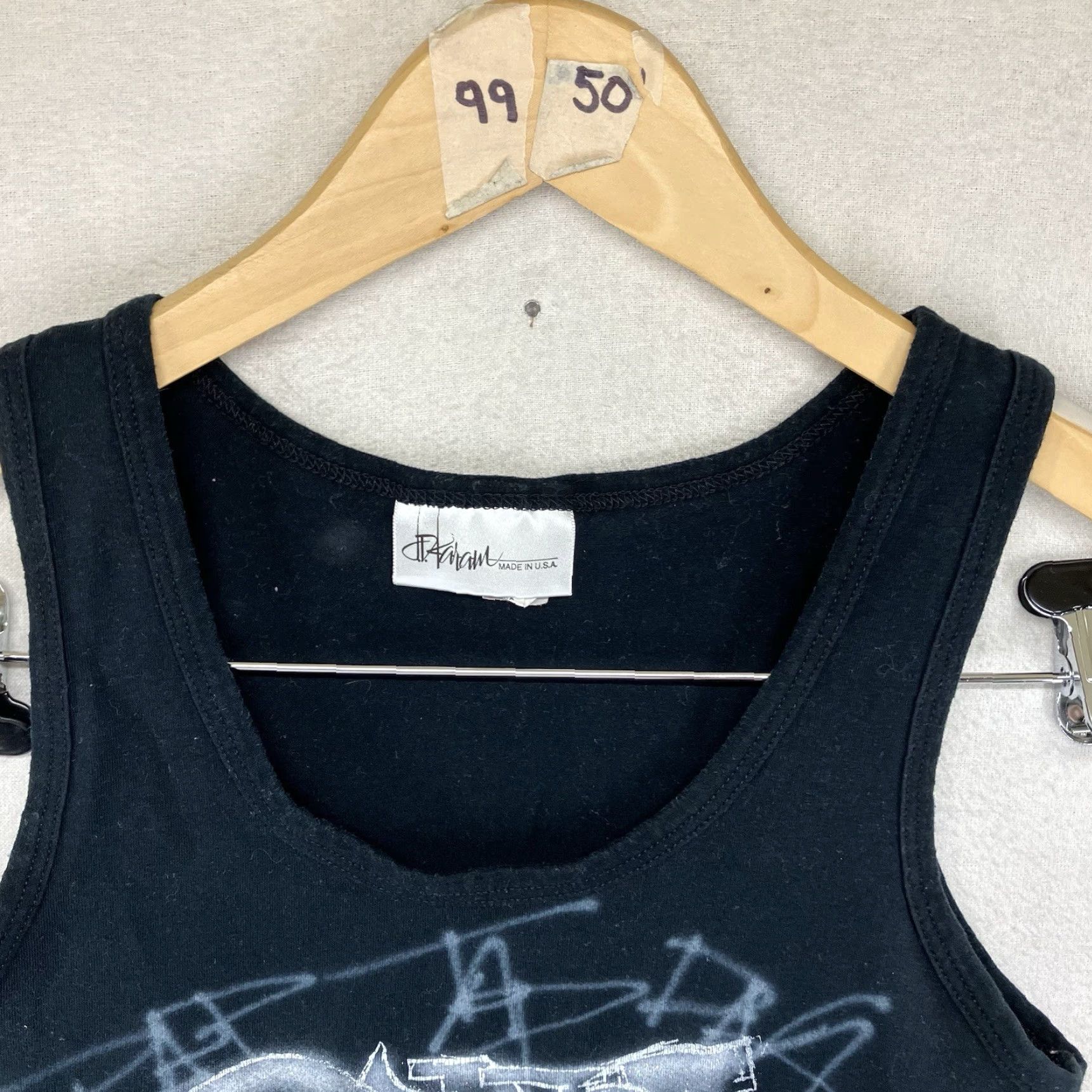 DANCER VINTAGE Women's Tank Top USA Betty Boop Graphic Glitter L Sleeveless Shirt Adult Regular Extra-Slim Black Cotton Blend Size L / US 10 / IT 46 - 5 Thumbnail