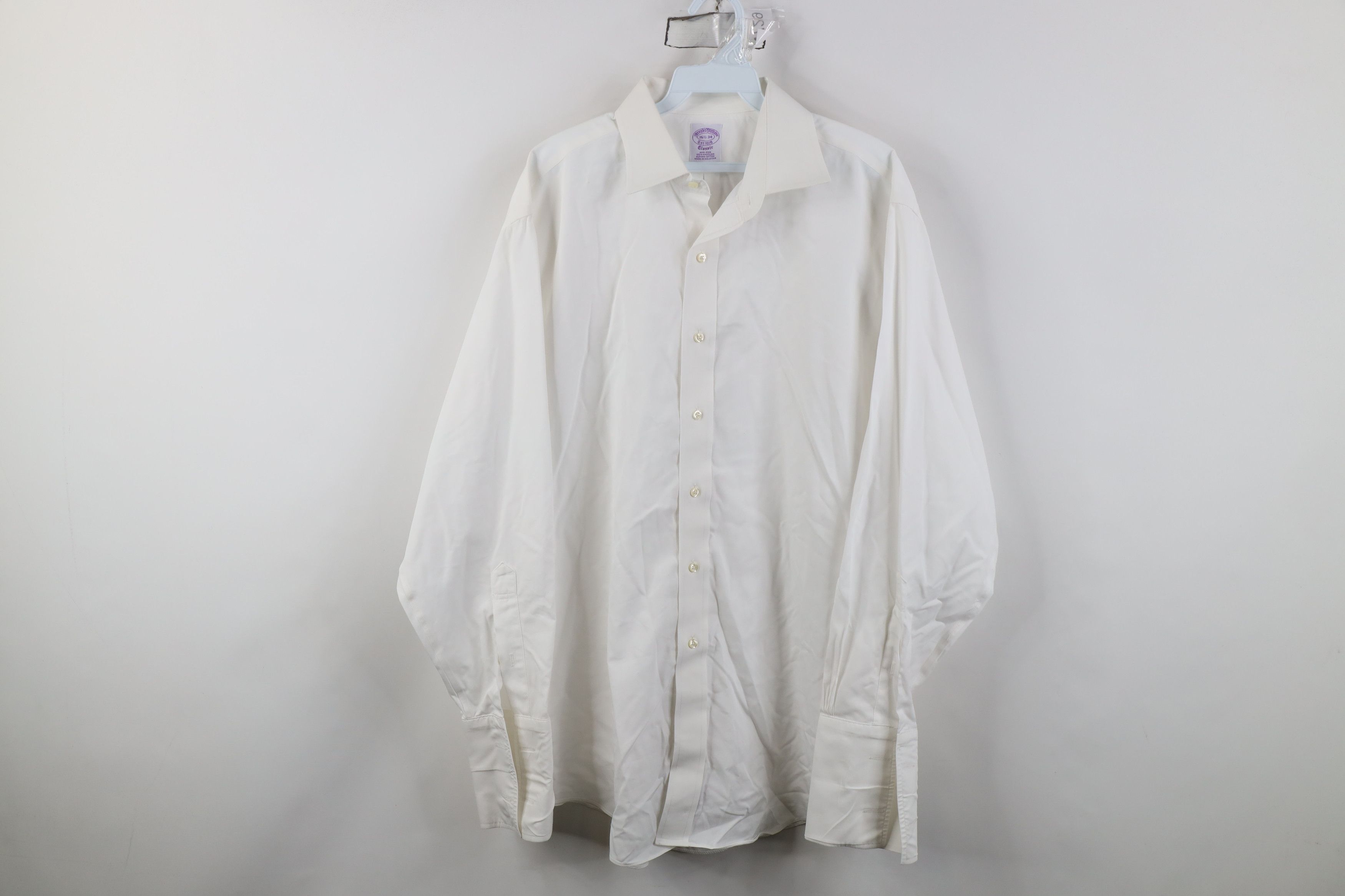 Brooks Brothers Vintage 90s Brooks Brothers Cuff Collared Dress Shirt White Size US M / EU 48-50 / 2 - 1 Thumbnail