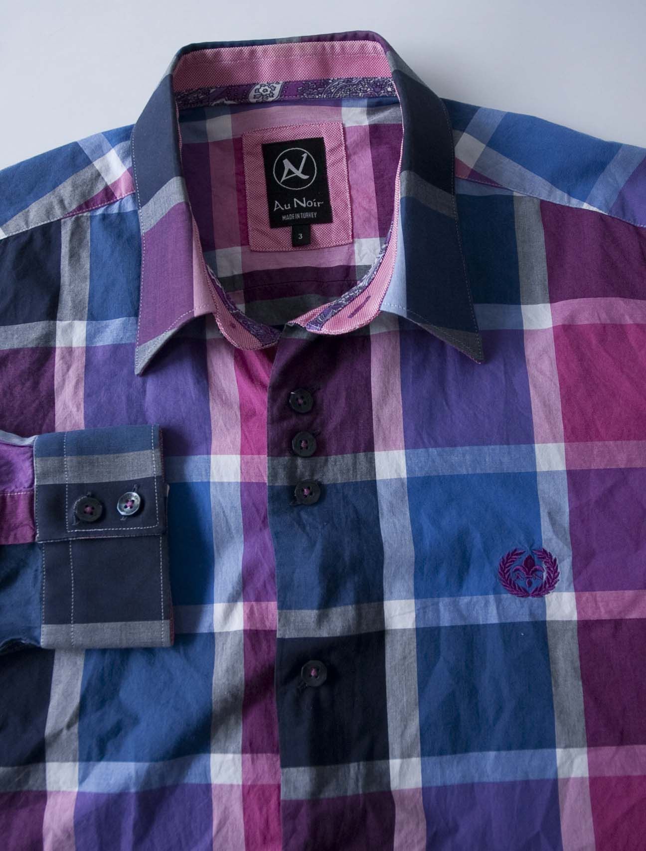 Au Noir Au Noir Shirt Made in Turkey Size 3 /M Multicolor Plaid Size US M / EU 48-50 / 2 - 1 Thumbnail