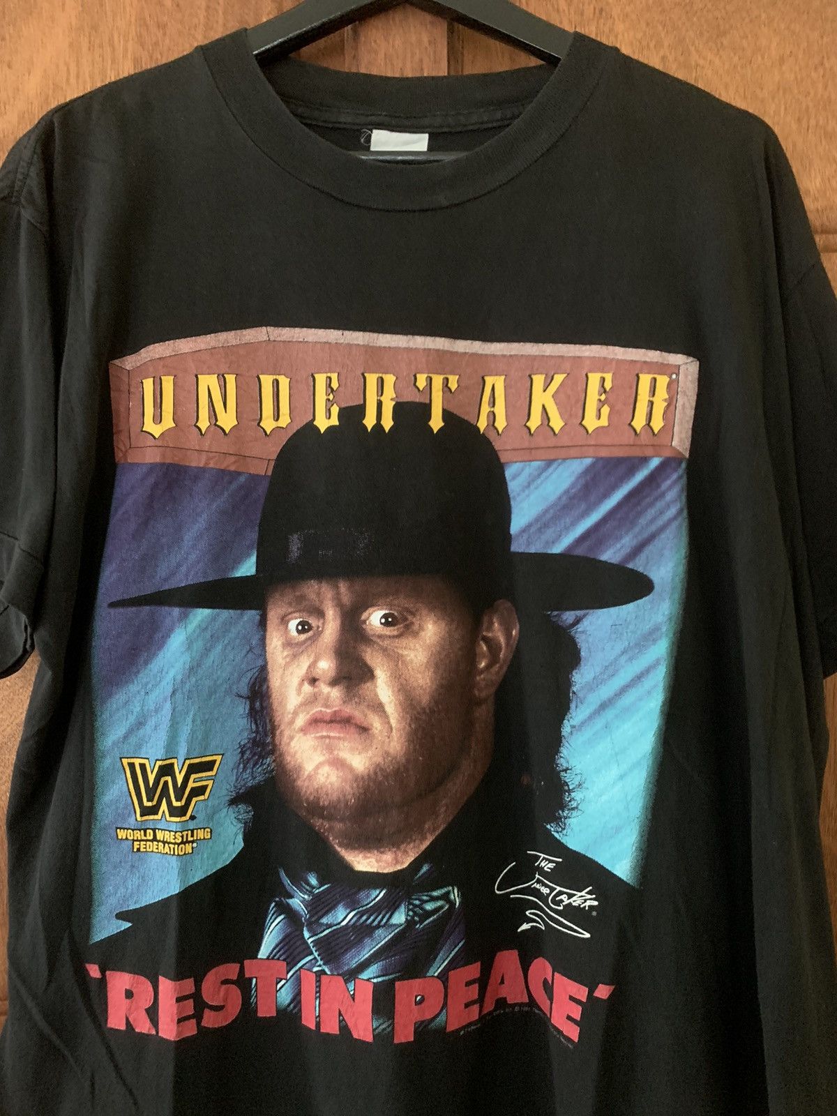 Vintage × WCW/nWo × WWF RARE‼️Vintage undertaker rest in peace shirt Size US L / EU 52-54 / 3 - 1 Thumbnail
