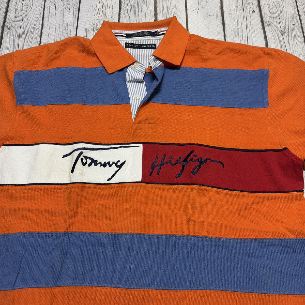 Tommy Hilfiger × Vintage Vintage Tommy Hilfiger polo shirt Size US XL / EU 56 / 4 - 3 Thumbnail