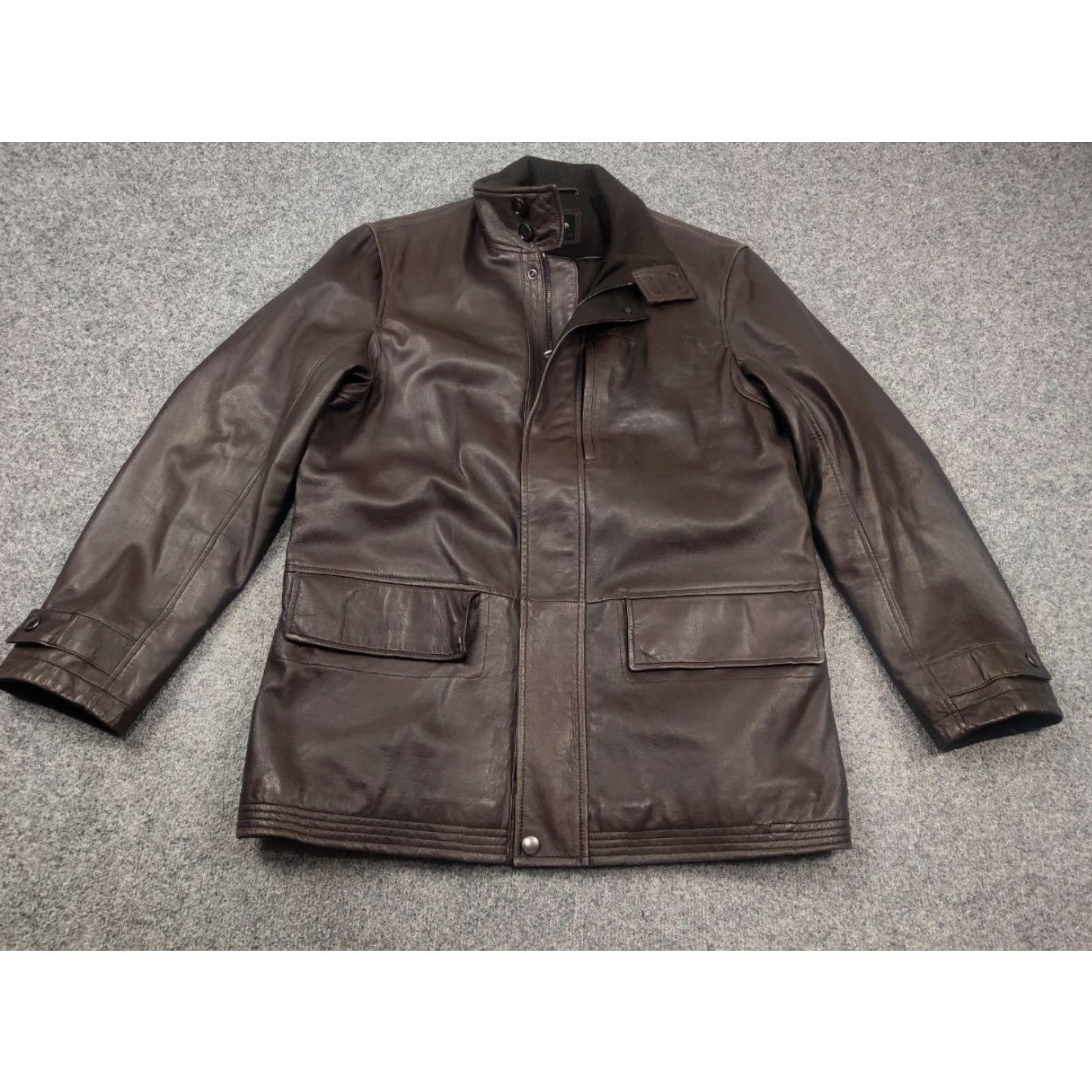 Hugo Boss HUGO BOSS Italian lamb nappa Leather Dark Brown Classic Pocket Jacket Mens Jacket Brown Leather Pocket Jacket Size US M / EU 48-50 / 2 - 3 Thumbnail