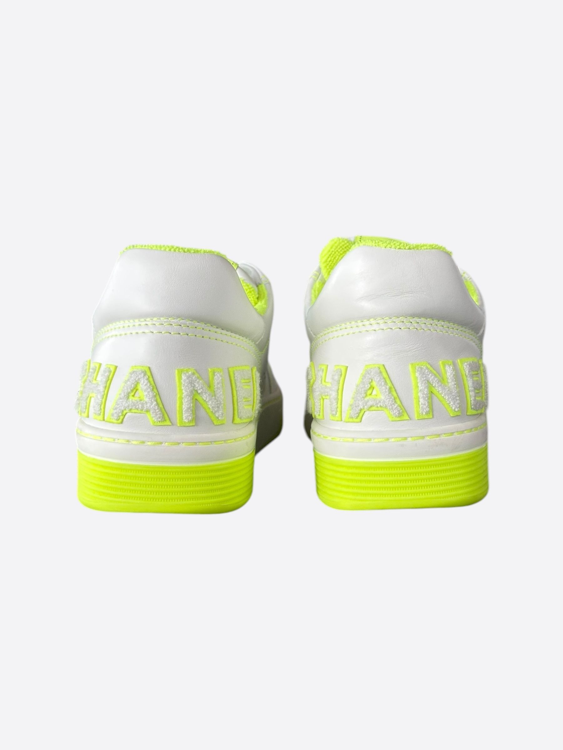 Chanel Chanel White & Yellow Logo Sneakers Size US 10 / EU 43 - 4 Thumbnail