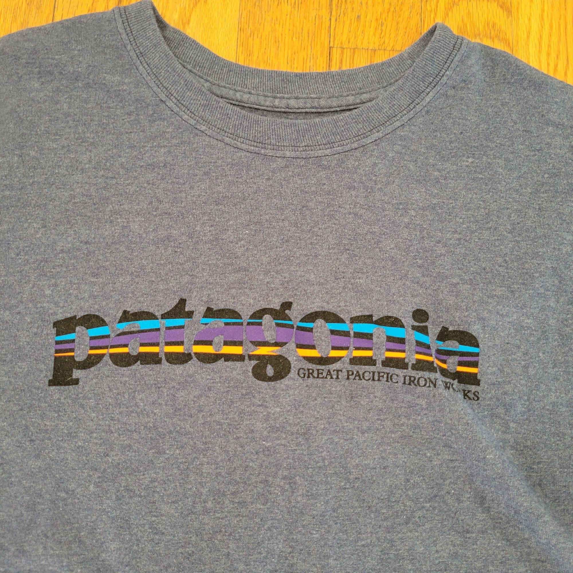 Patagonia Patagonia Long Sleeve Spell Out Logo T Shirt Tee M Blue Retr Size US M / EU 48-50 / 2 - 2 Thumbnail