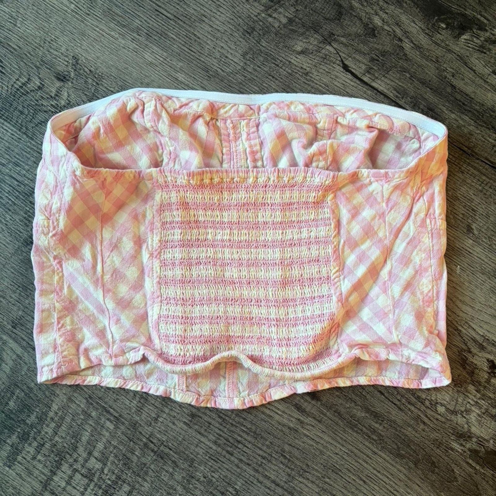 Free People Free people pink and white gingham tube top Size M / US 6-8 / IT 42-44 - 3 Thumbnail