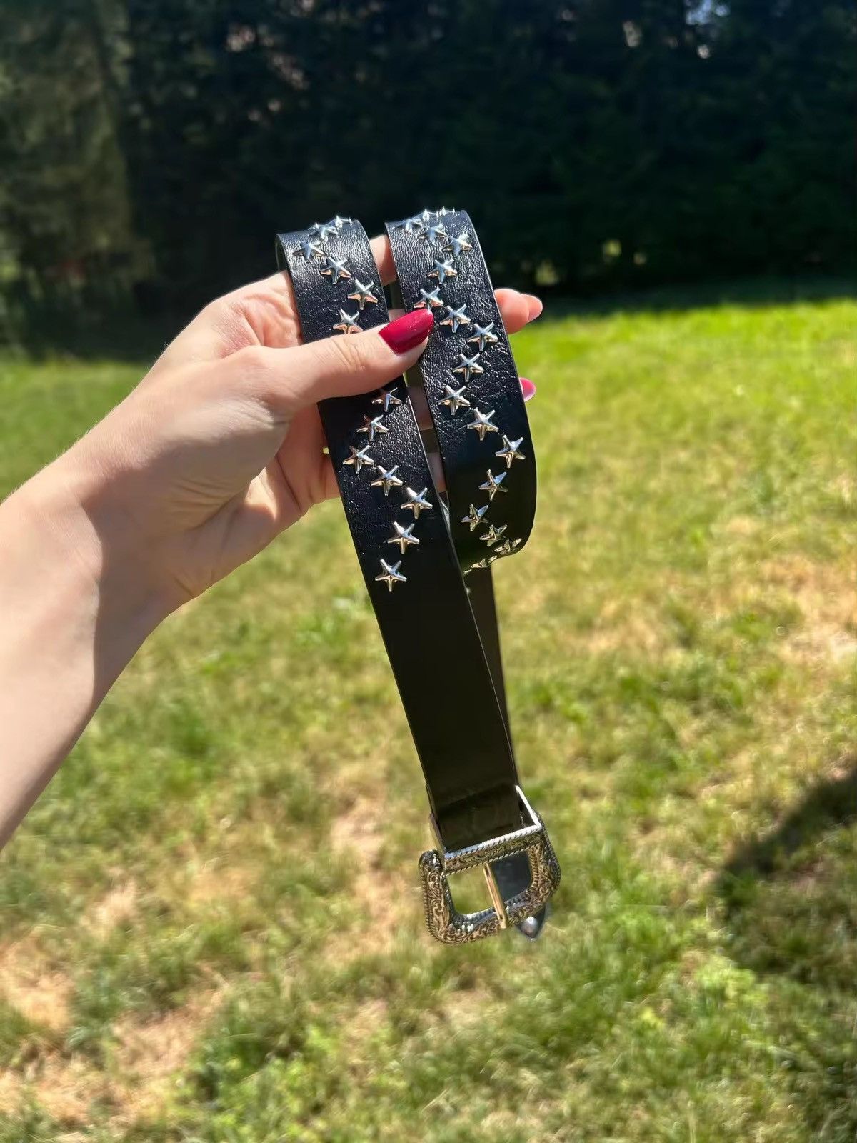Japanese Brand Vintage-Inspired Western Belt | Star-Studded Size ONE SIZE - 1 Thumbnail
