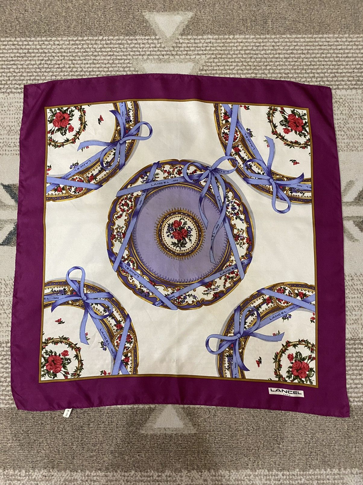Lancel Lancel Paris Overprint Scarf/Handkerchief/Pocket Suare Size ONE SIZE - 8 Thumbnail