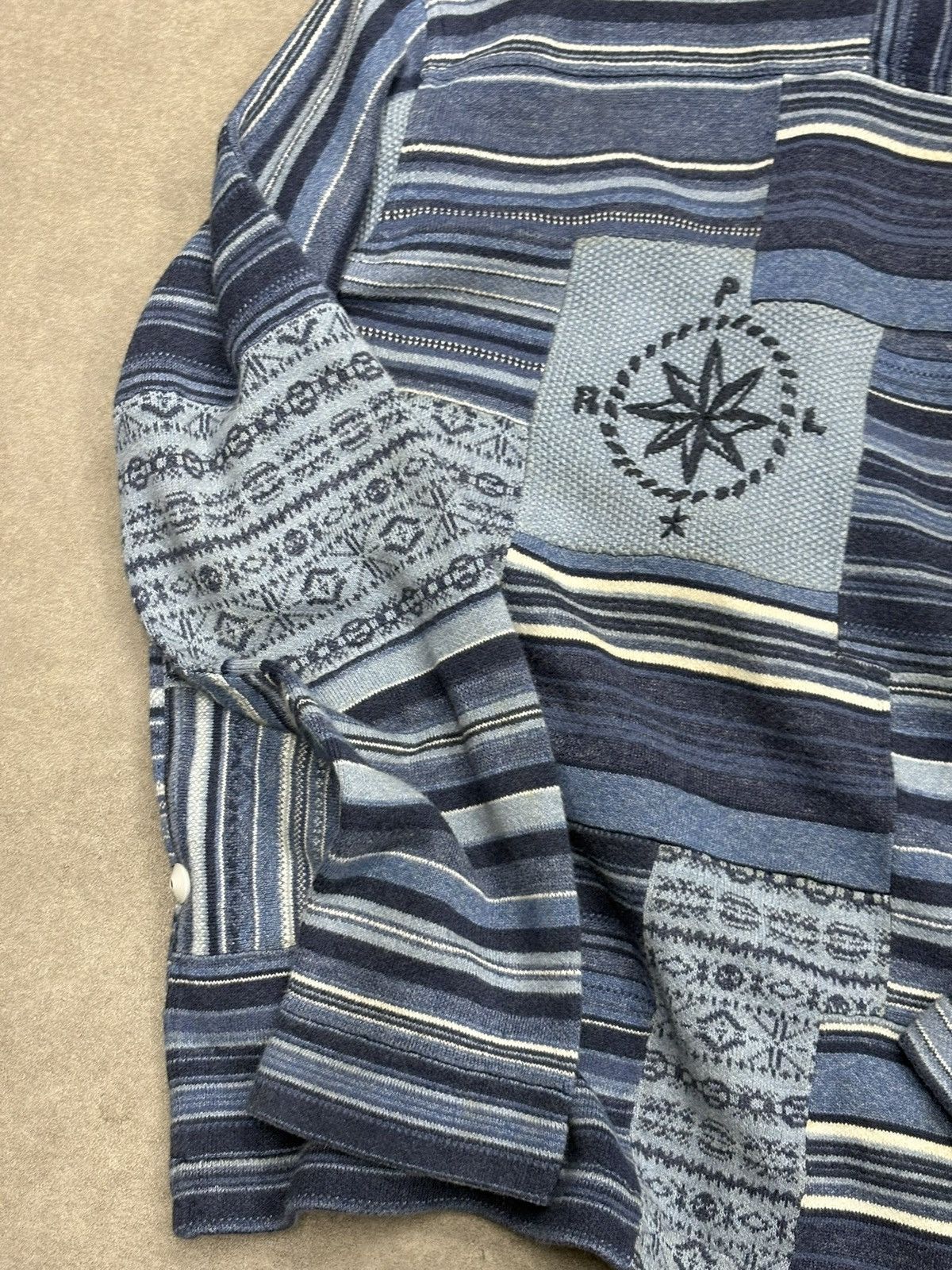 Polo Ralph Lauren Blue Patchwork Workwear Cardigan Ralph Lauren XXL Size US XXL / EU 58 / 5 - 6 Thumbnail