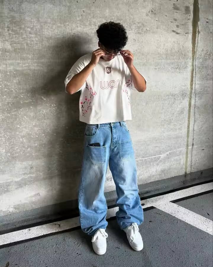 vintage embroidered high quality patterned jeans