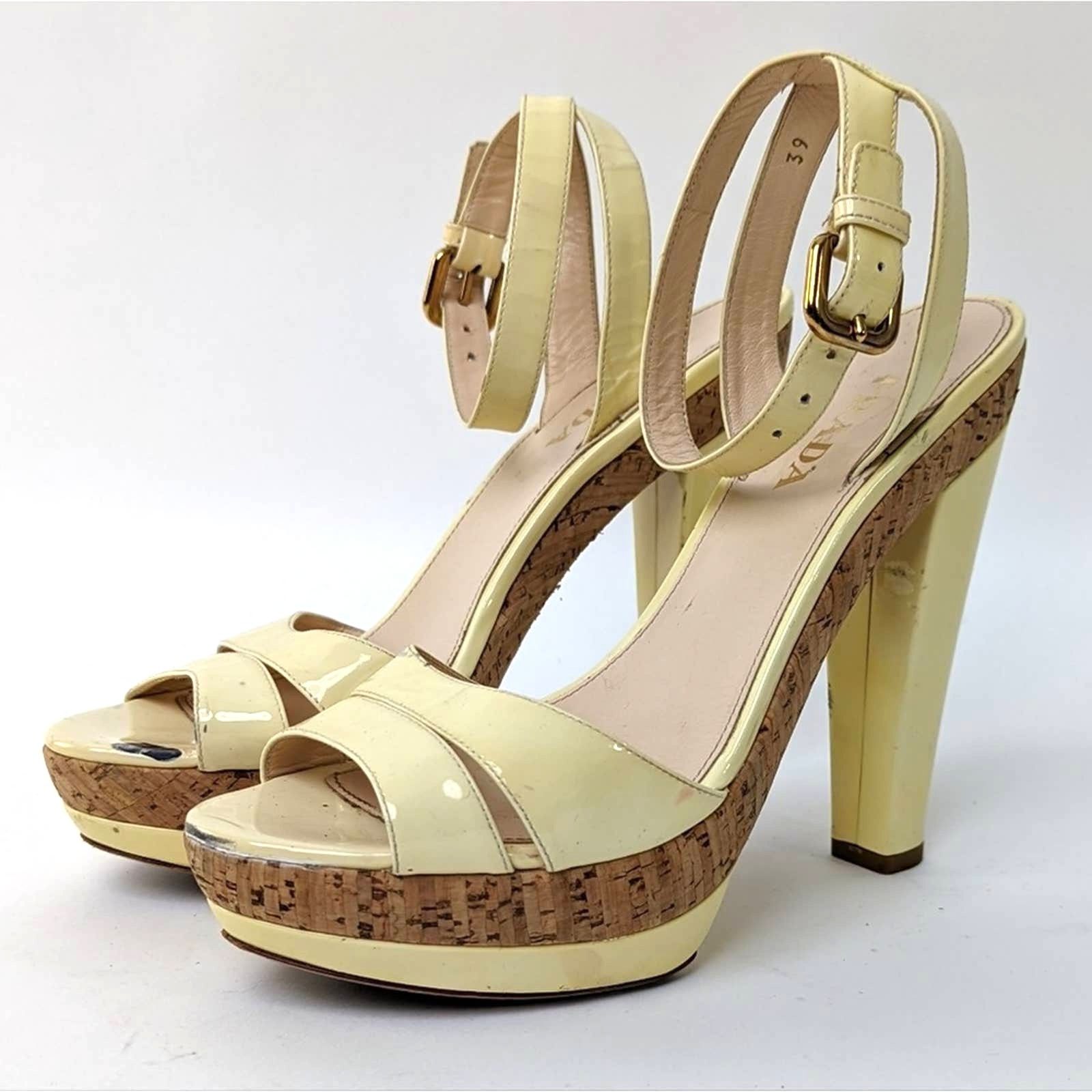 Prada PRADA Canary Yellow Cork Platform Heels - 8 Size US 8 / IT 38 - 6 Thumbnail