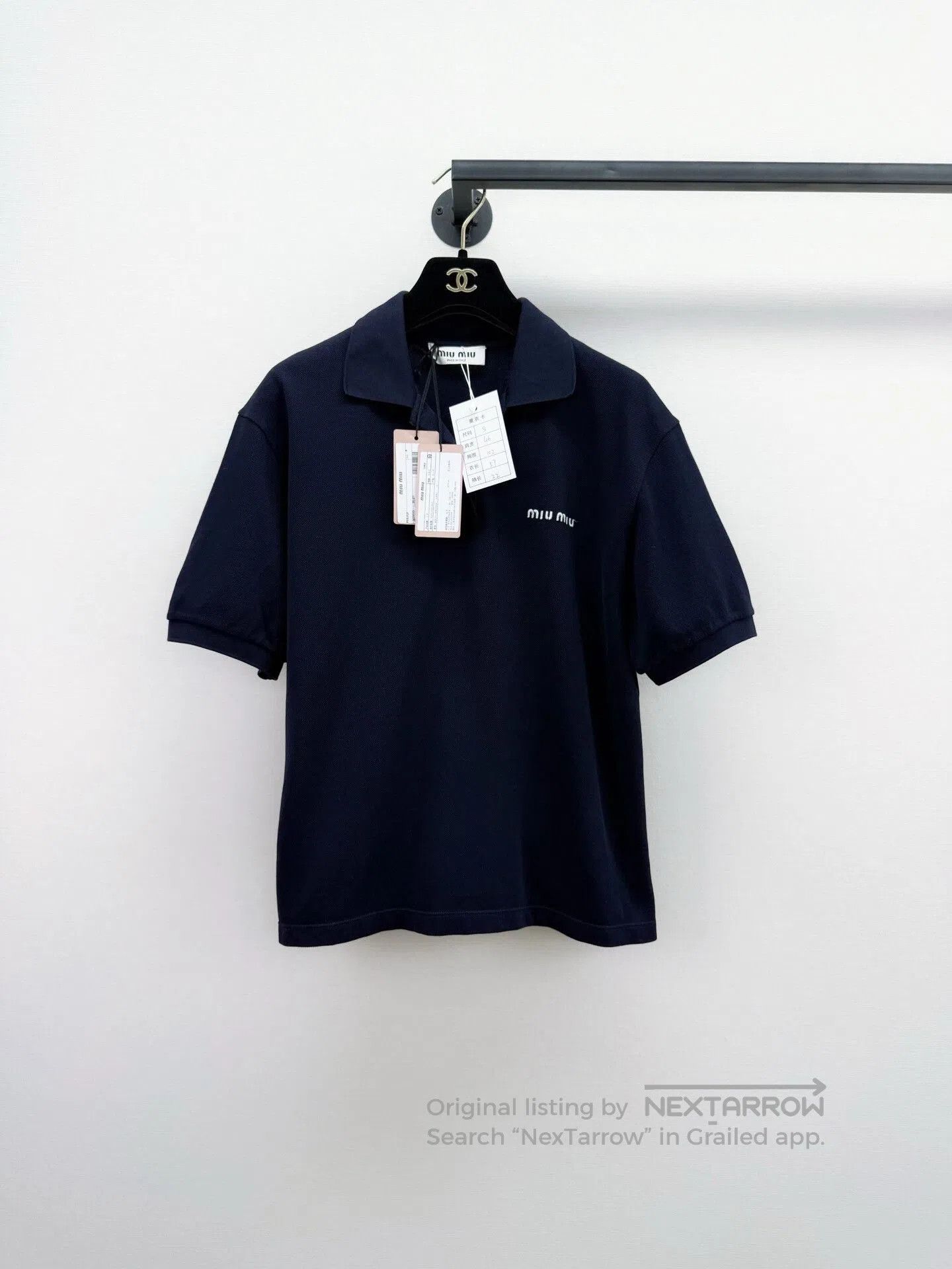 Miu Miu Miumiu New Letter Embroidery Polo Shirt. Size S / US 4 / IT 40 - 1 Thumbnail